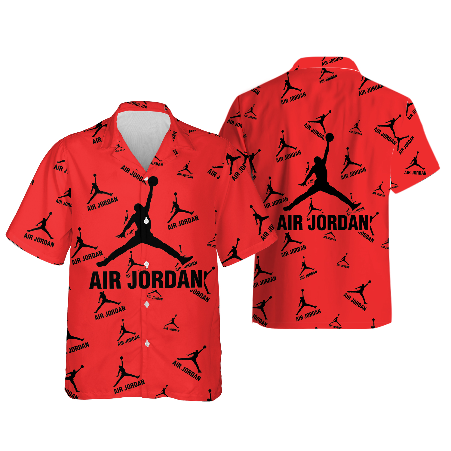 Air Jordan Red Black Hawaiian shirt and short shirt