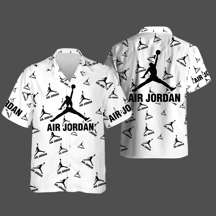 Air Jordan White Hawaiian shirt