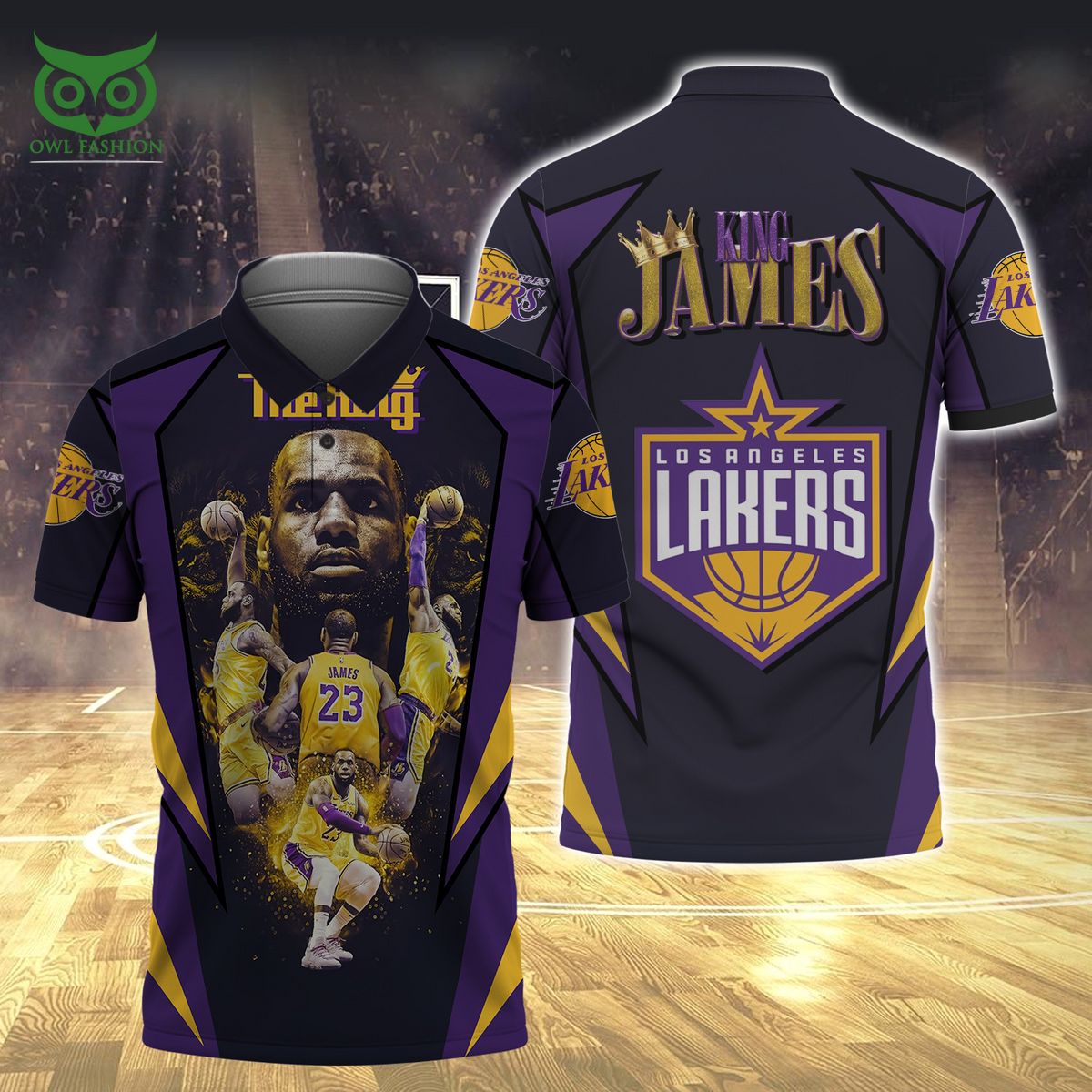King LeBron James Los Angeles Lakers 3D TShirt Zip Hoodie - Owl Fashion Shop