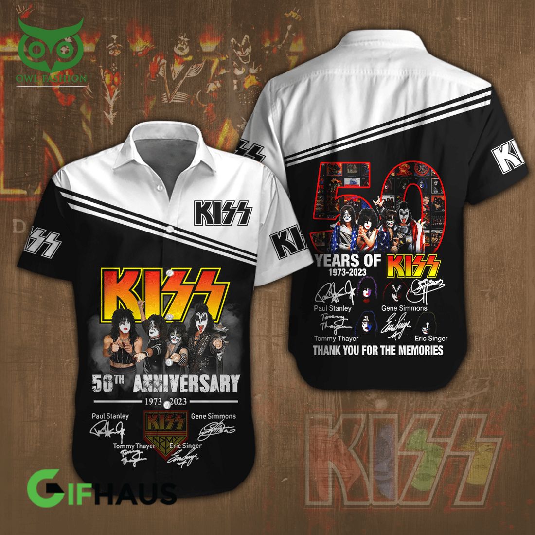 Kiss Band 50th Anniversary Hawaiian Shirt