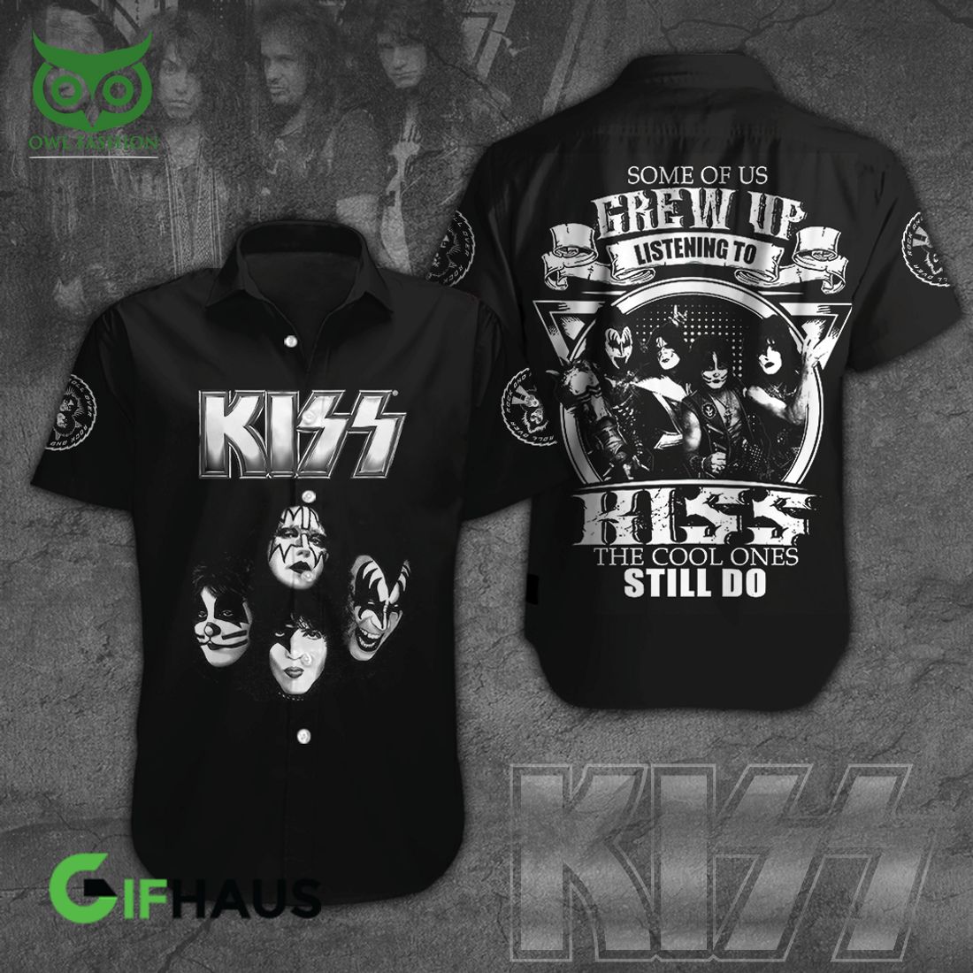 kiss band grew up listening to kiss hawaiian shirt tshirt hoodie 1 RpI89