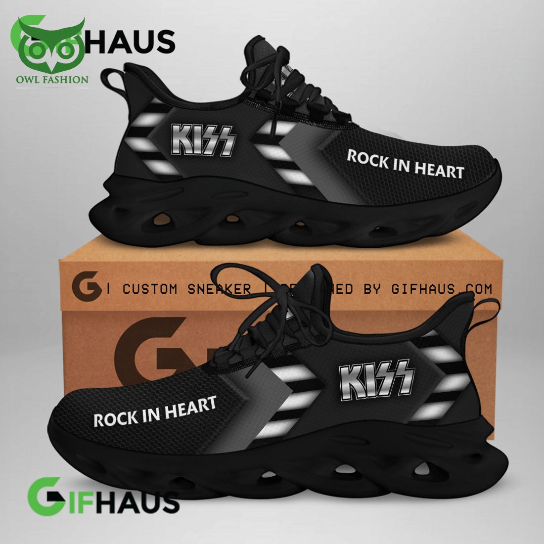 kiss band rock in heart gray custom max soul shoes 1 QZcQX