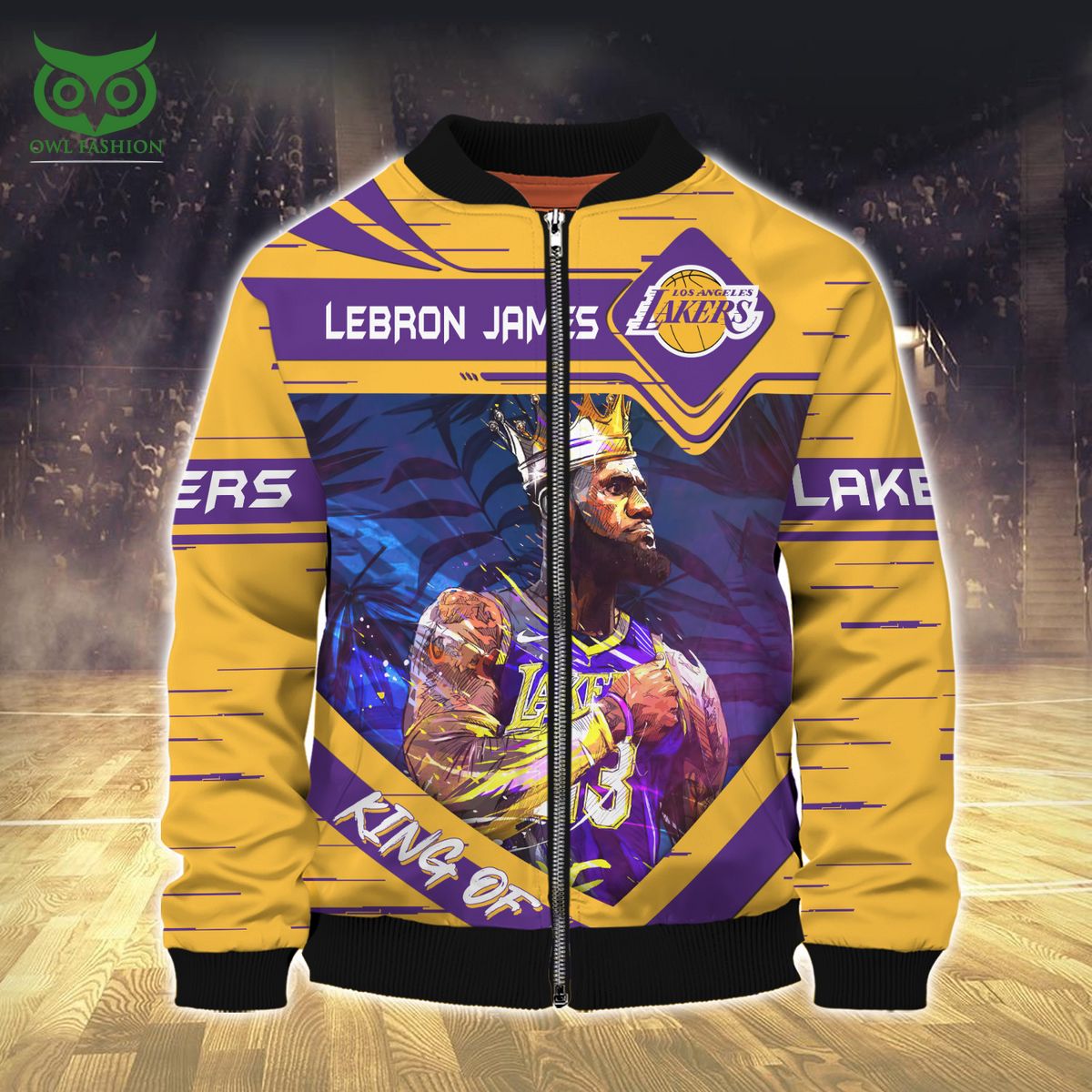 NBA LeBron James King Of Los Angeles Lakers 3D TShirt Zip Hoodie - Owl  Fashion Shop