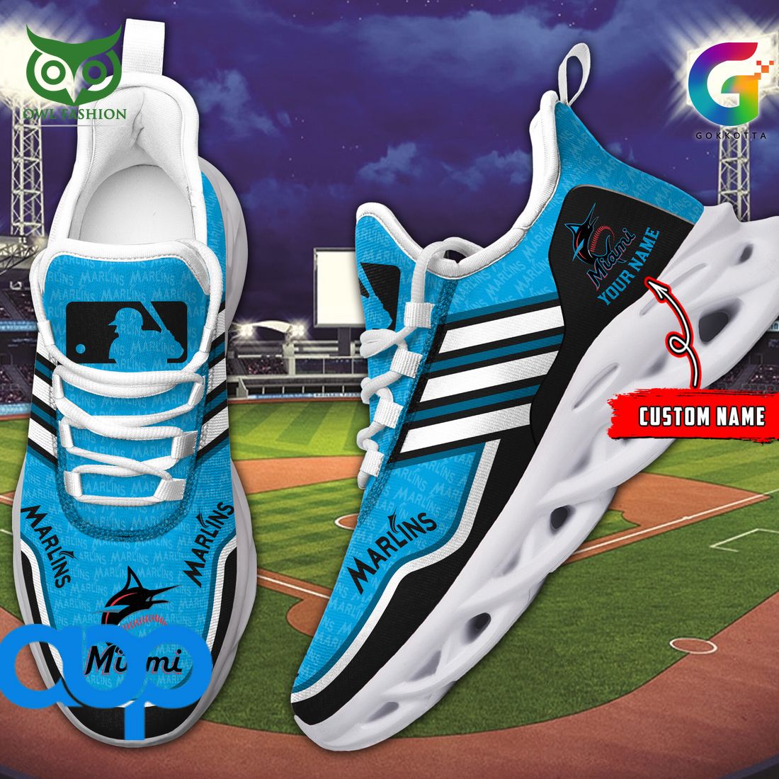 Miami Marlins MLB Personalized New Max Soul Sneaker