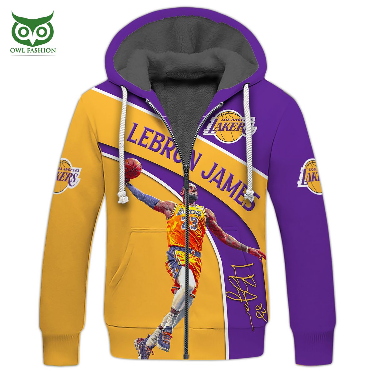 NBA LeBron James King Of Los Angeles Lakers 3D TShirt Zip Hoodie - Owl  Fashion Shop