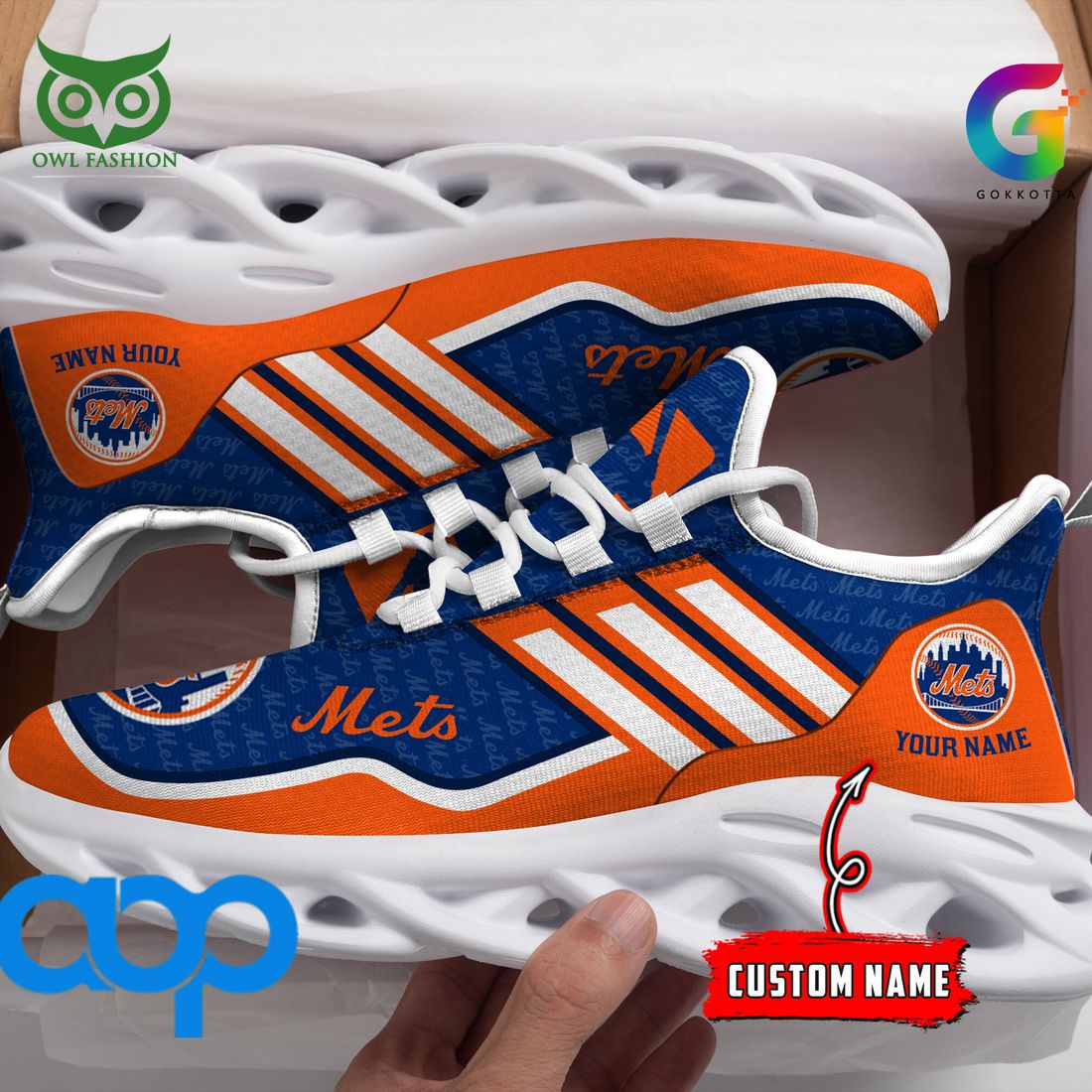 New York Mets MLB Personalized New Max Soul Sneaker - Owl Fashion Shop