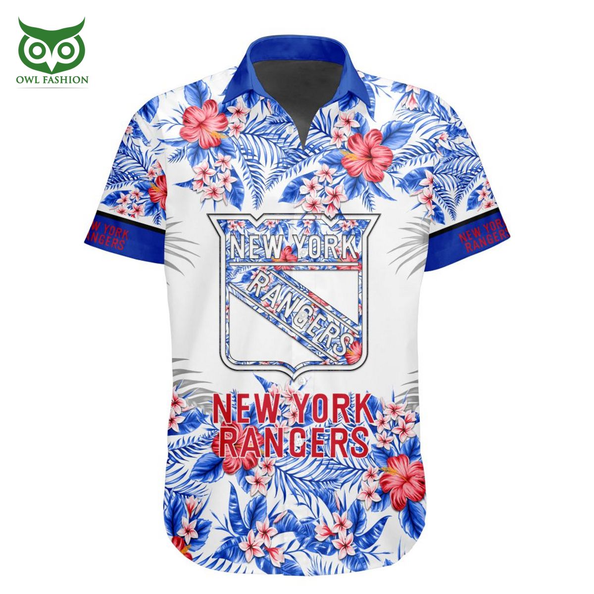 New York Rangers NHL Hockey Team Hawaiian Shirt - Owl Fashion Shop