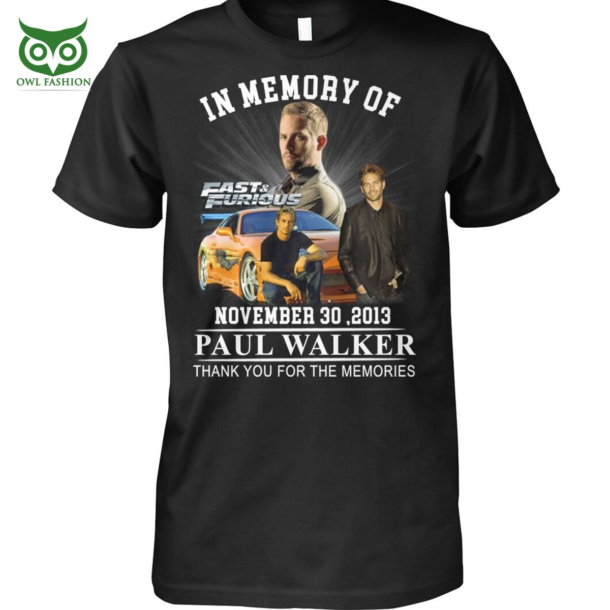 paul walker 10 years memories 2d t shirt fast and furious 1 RW21z