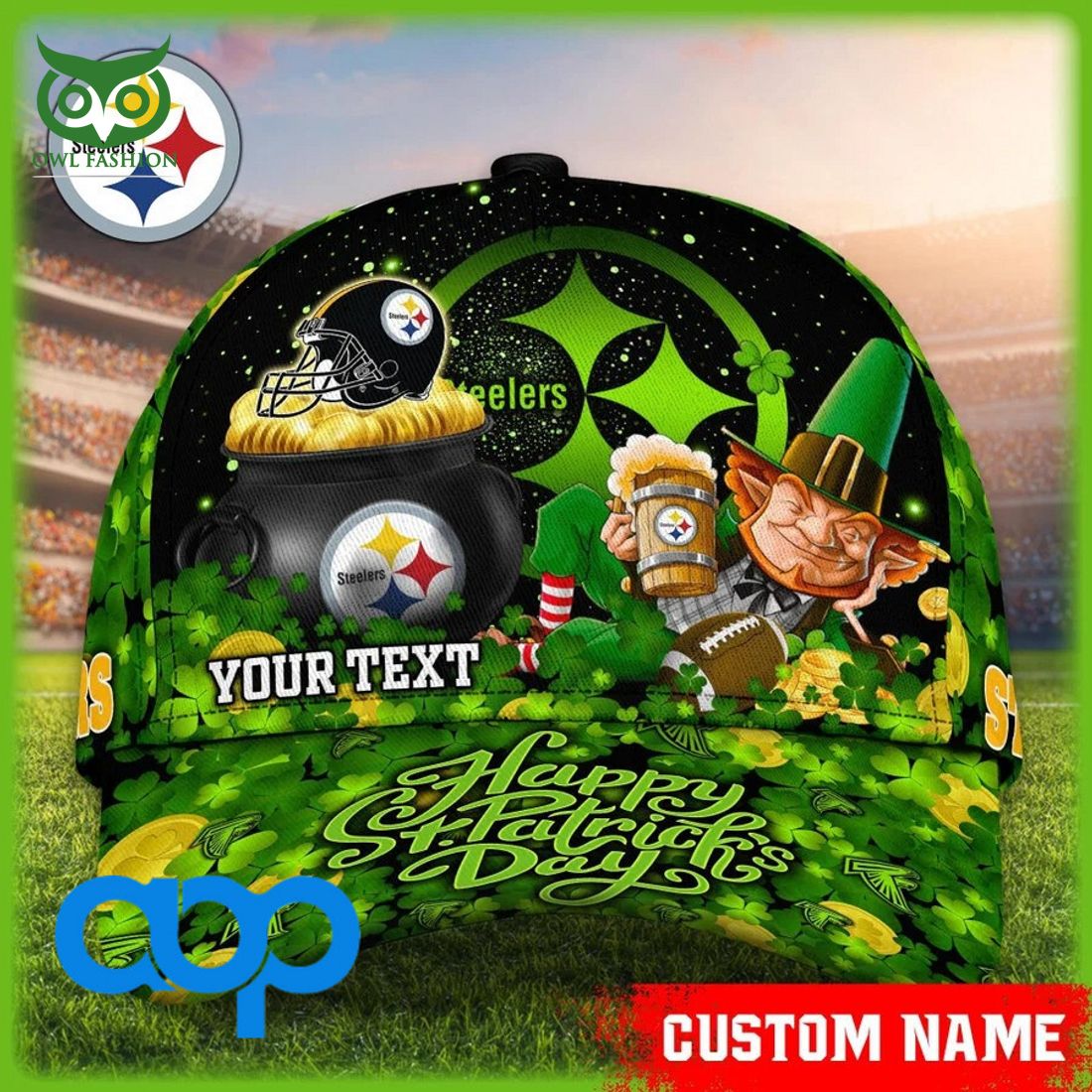 pittsburgh steelers nfl st patrick day personalized classic cap 1 XJW2L