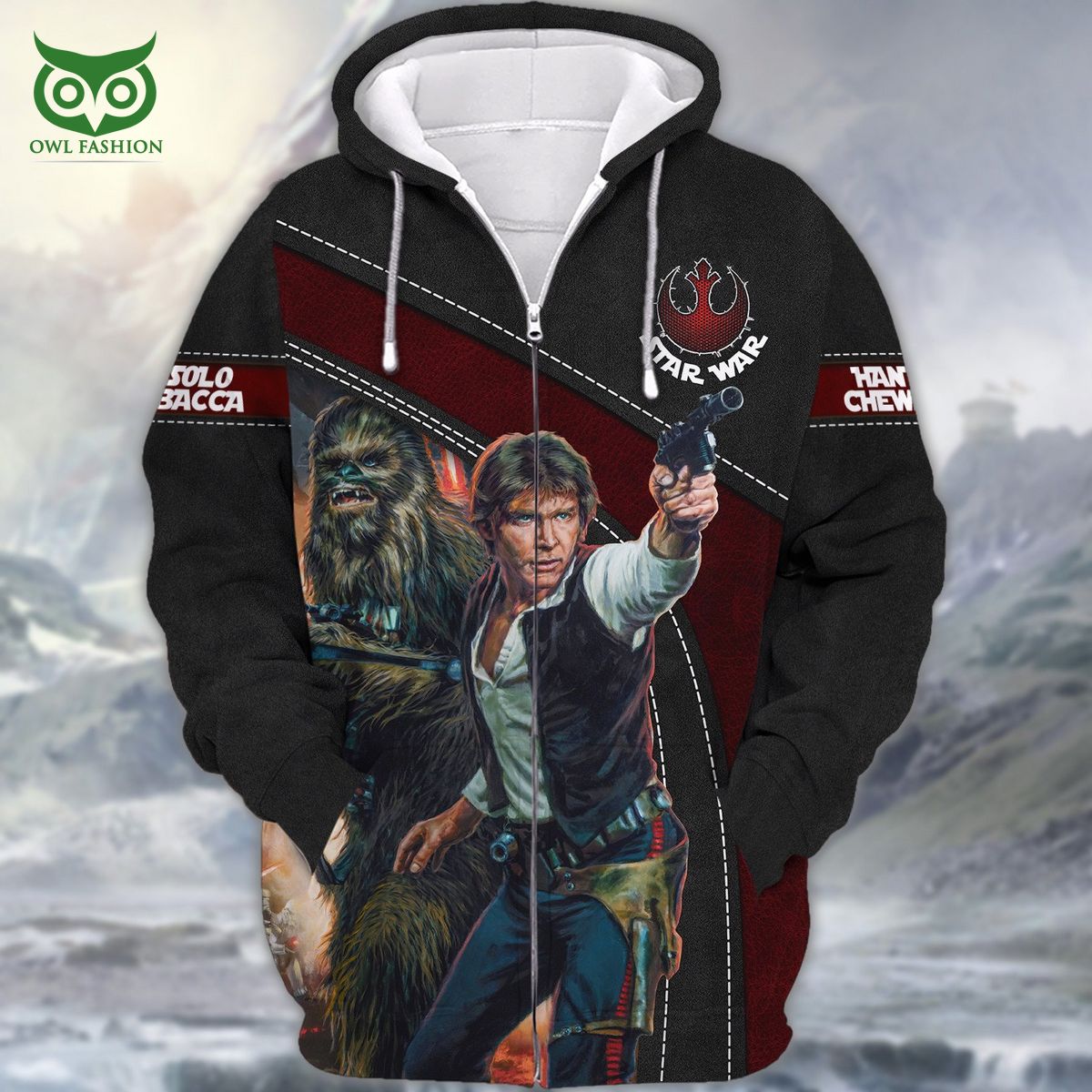 star wars animated han solo and chewbacca 3d hoodie tshirt polo 1 DudjY
