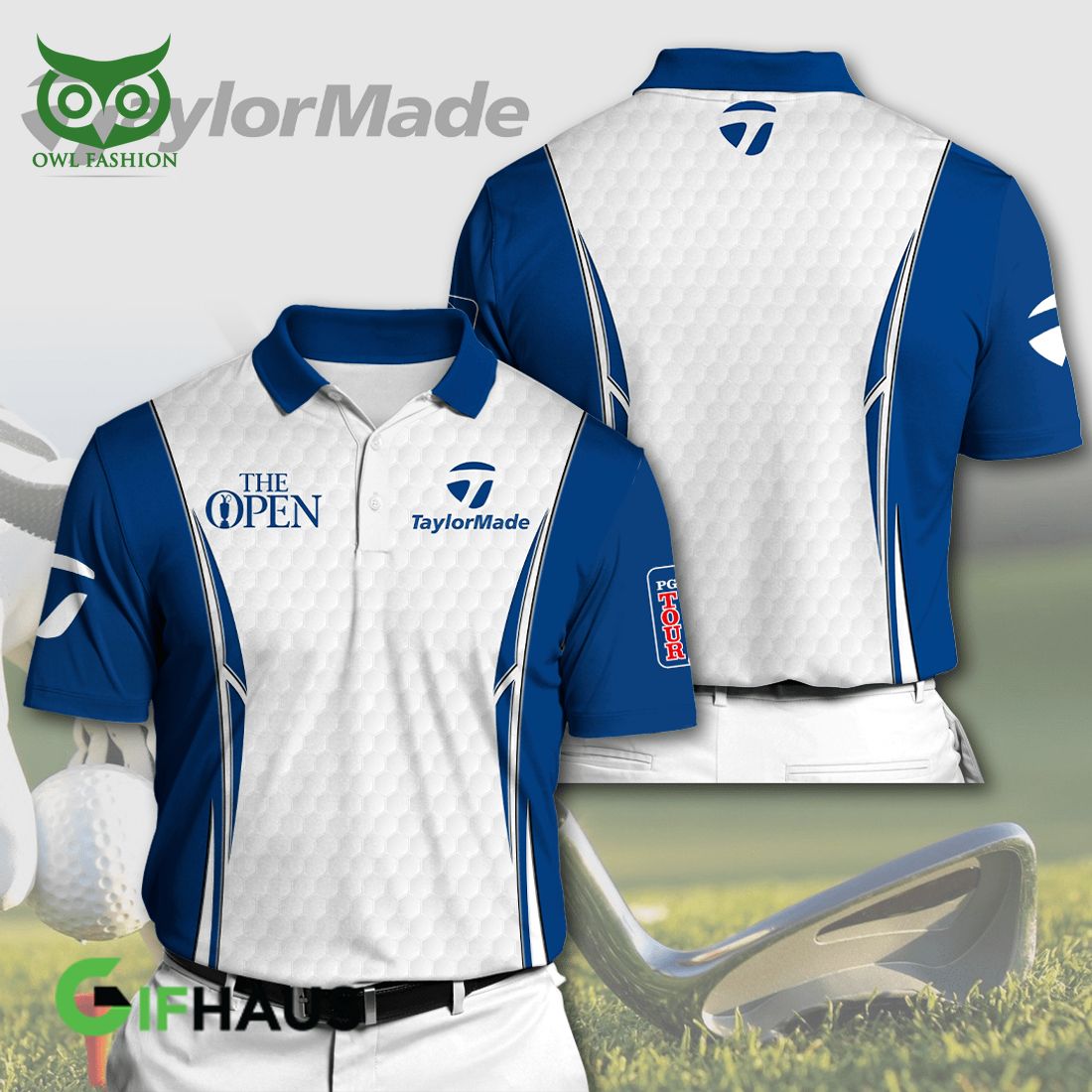 taylormade x the open championship white ball pattern 3d shirt 2 tifcr