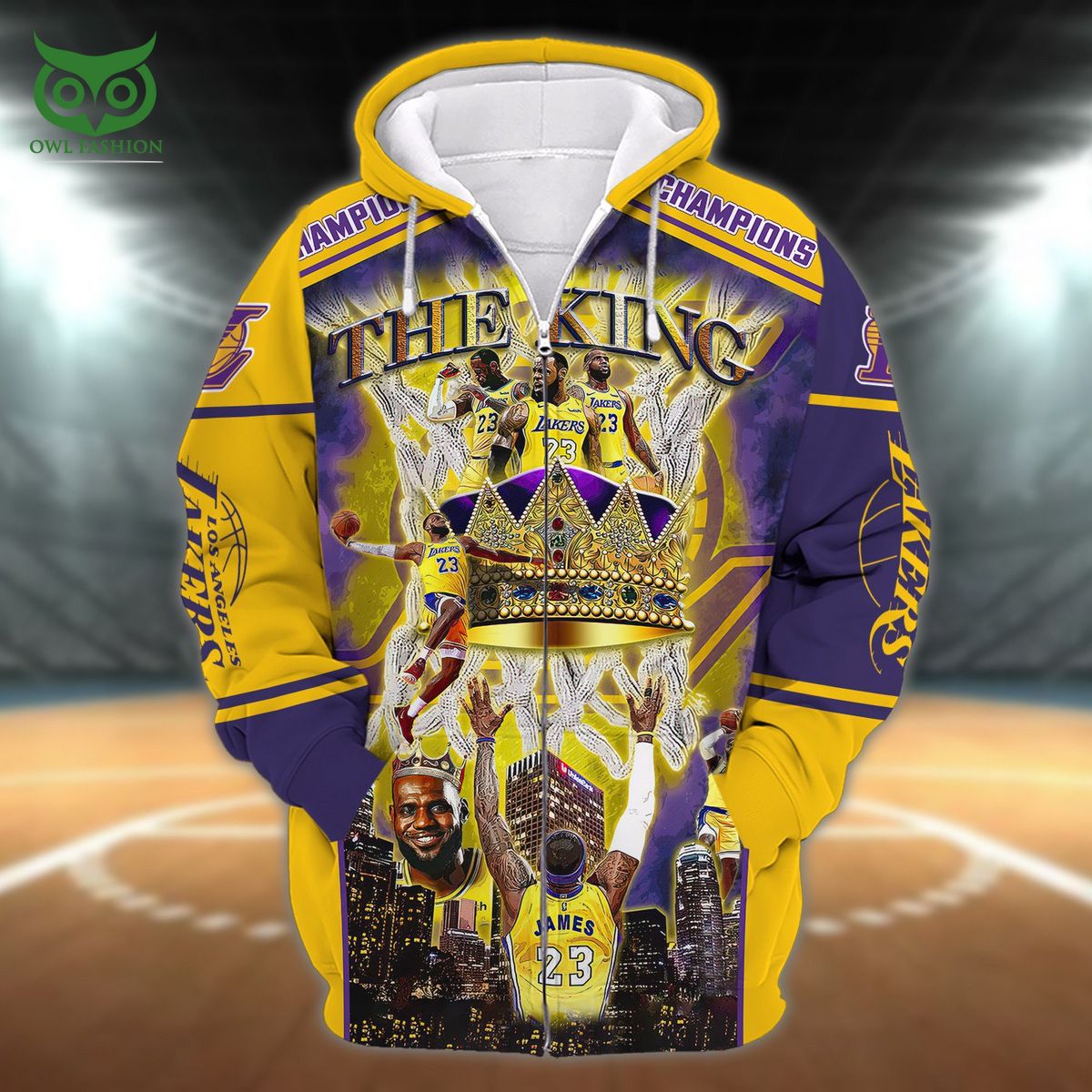 the king lebron james los angeles lakers 3d tshirt zip hoodie 1 LHj9o