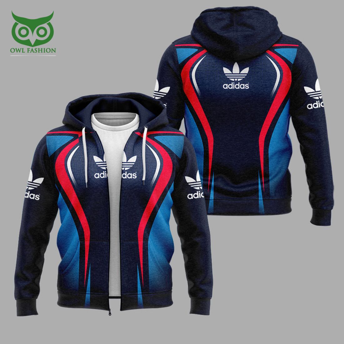 adidas blue red hoodie and sweatpants 1 Ety3c