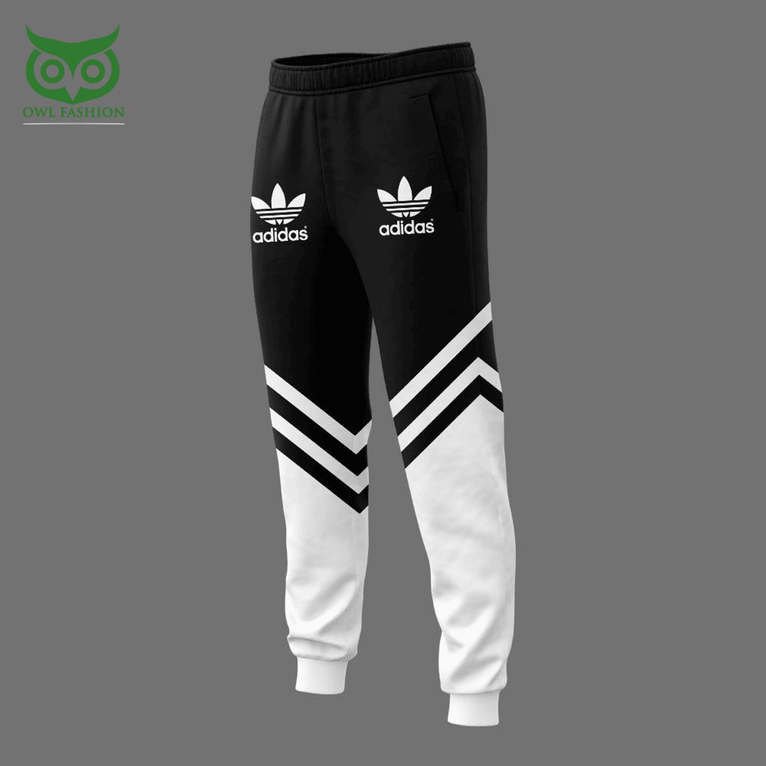 custom name adidas basic black white hoodie and sweatpants 2 pHpWo