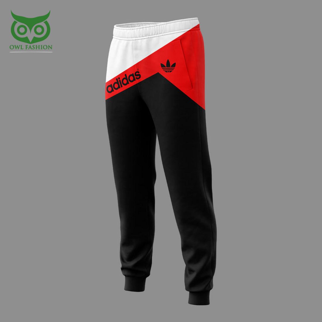 custom name adidas black white red hoodie and sweatpants 2 mR6NF