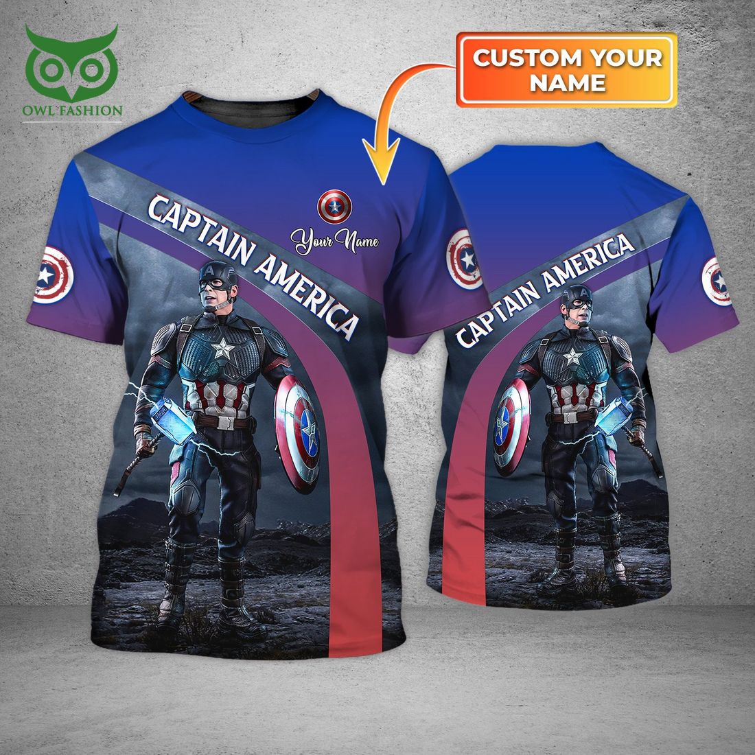 custom name captain america marvel 3d shirt 1 3tEVl