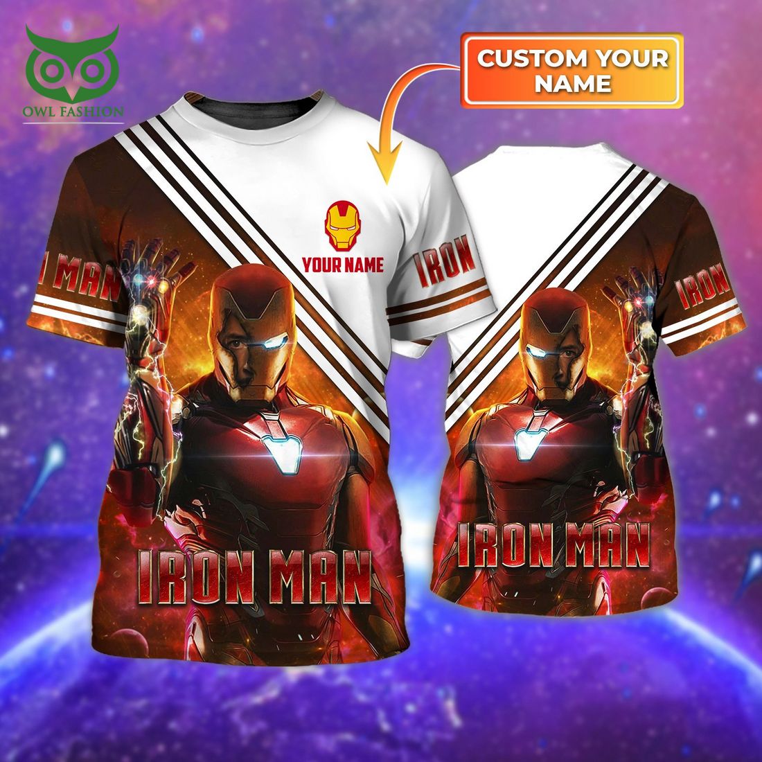 custom name iron man marvel 3d shirt 1 A30fP