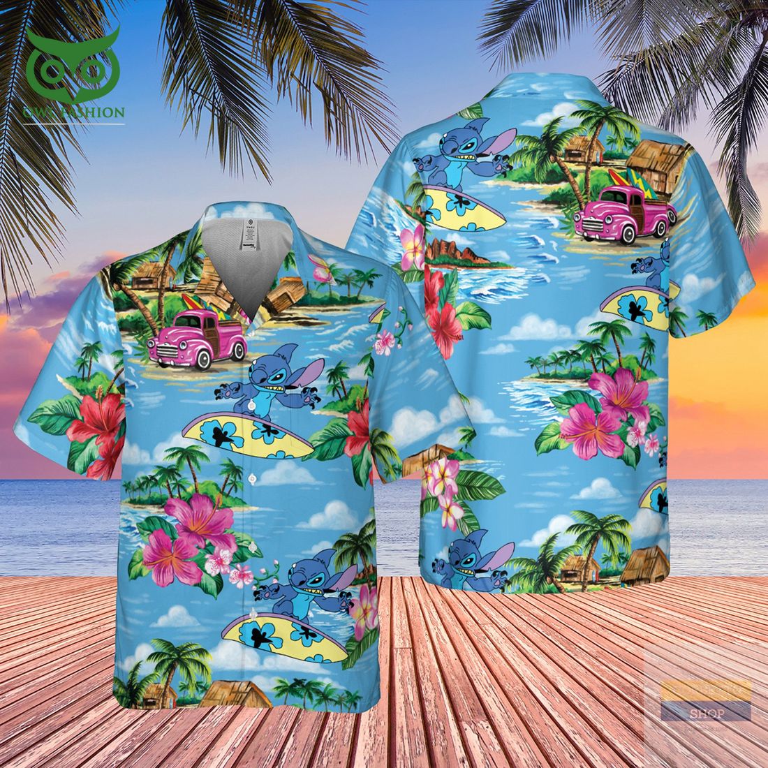 funny stitch surfing hawaiian shirt 1 e9QUc