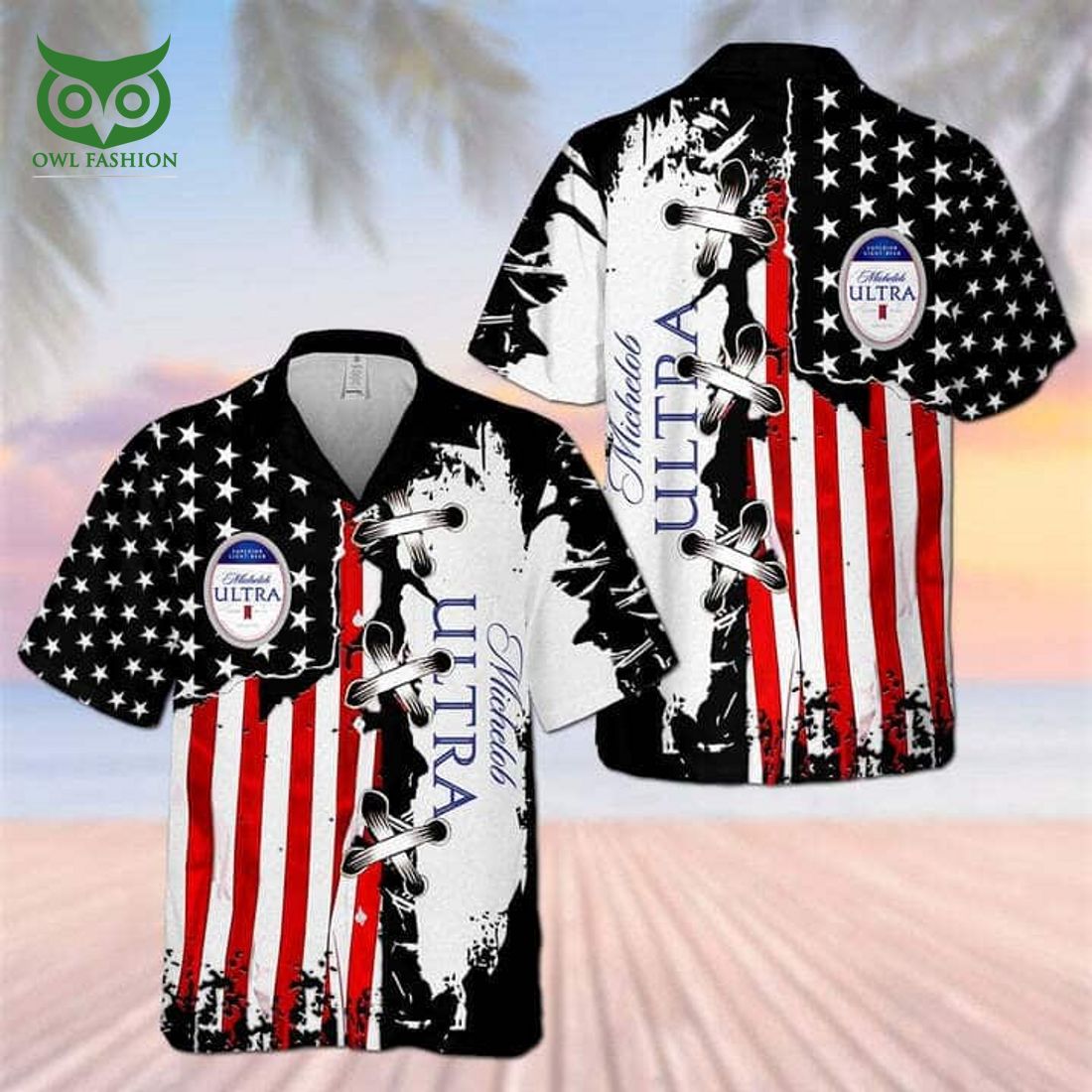 michelob ultra beer american flag independence day 4th of july hawaiian shirt 1 vmDV8