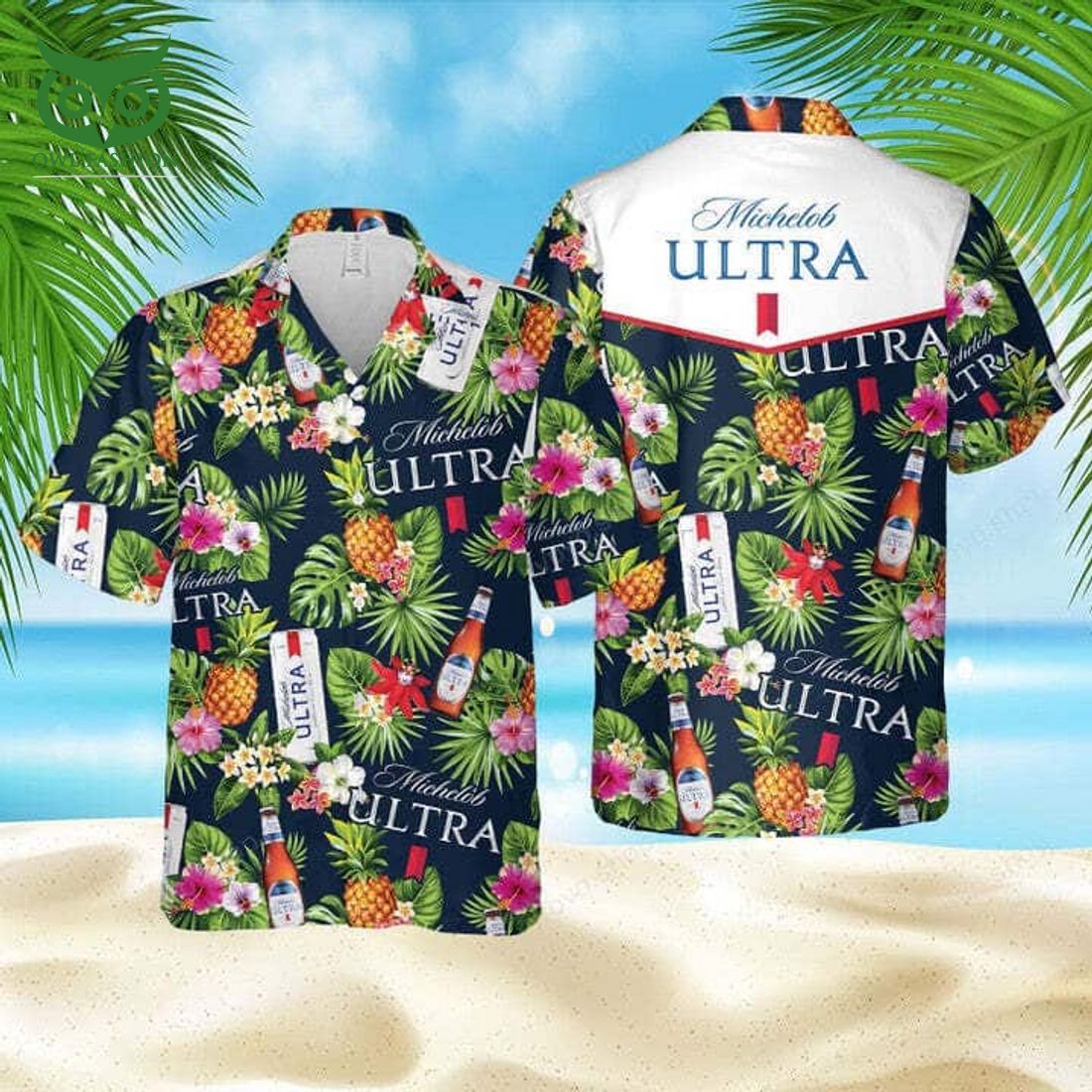 michelob ultra beer tropical pattern practical beach gift hawaiian shirt 1 GfEJB