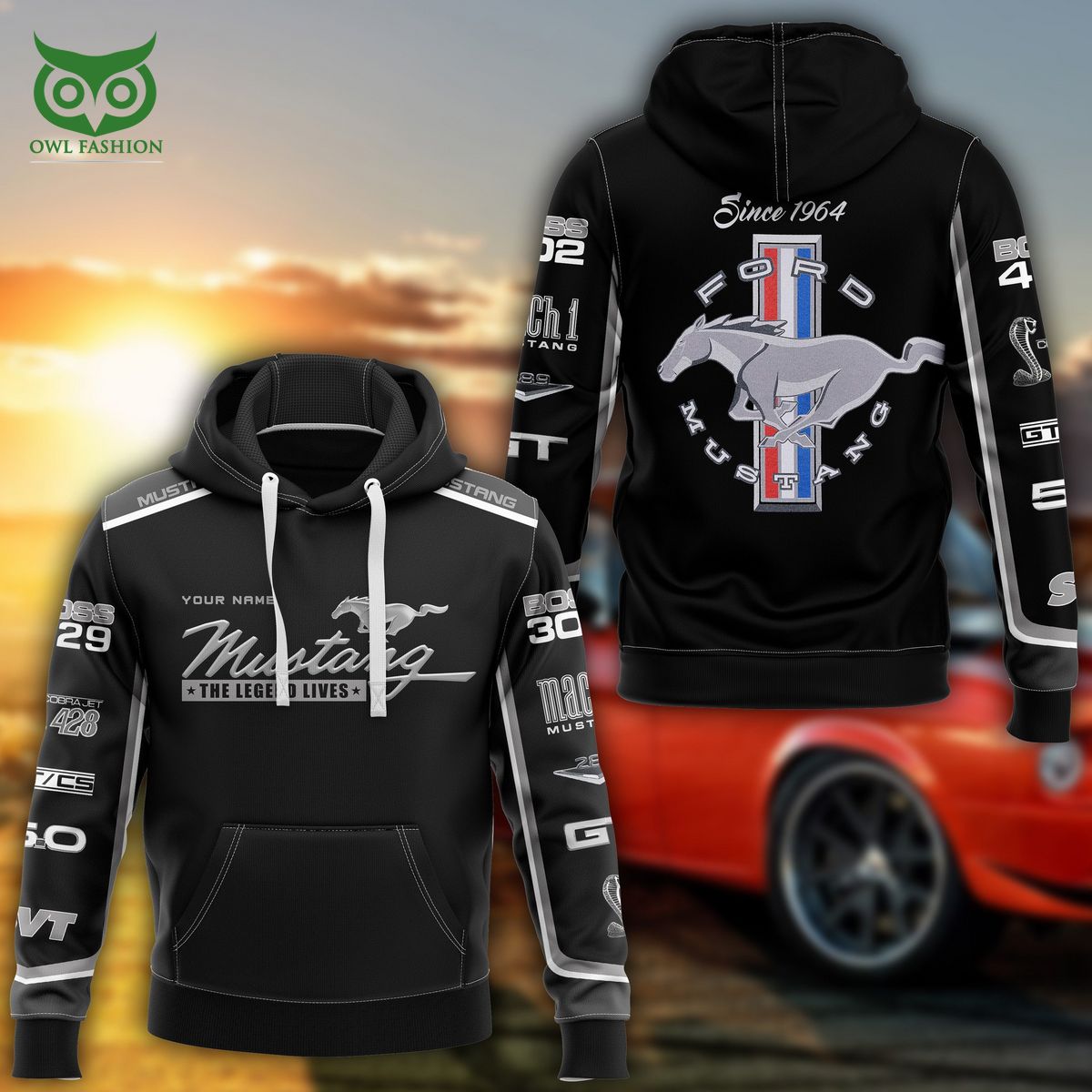 mustang the legend lives personalized 3d hoodie 1 roI2o