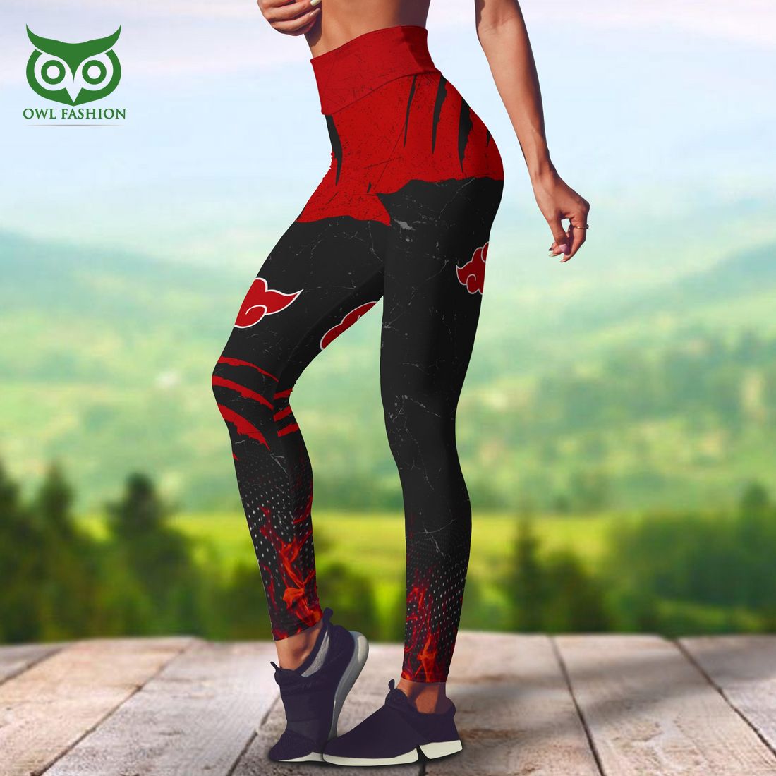 naruto anime red and black 3d leggings 1 3mBJt