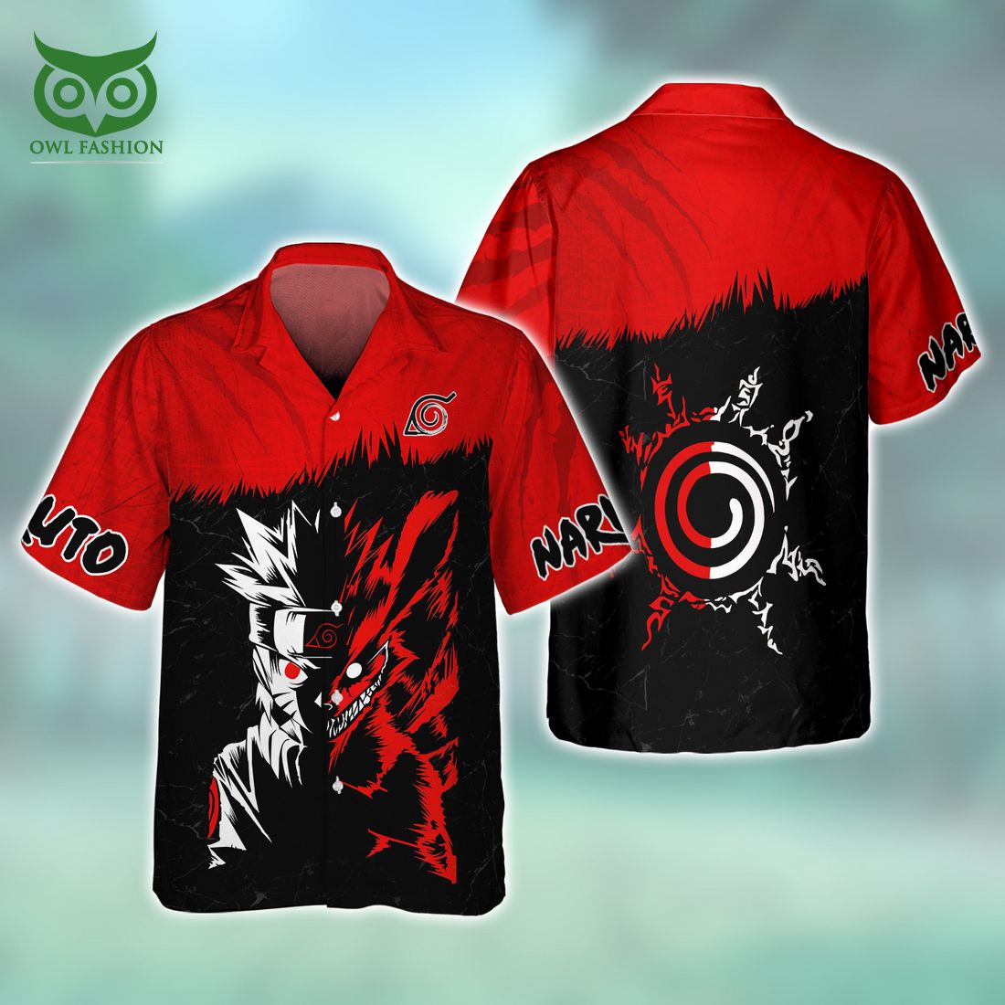 naruto anime red and black 3d shirt 10 Dy2fN