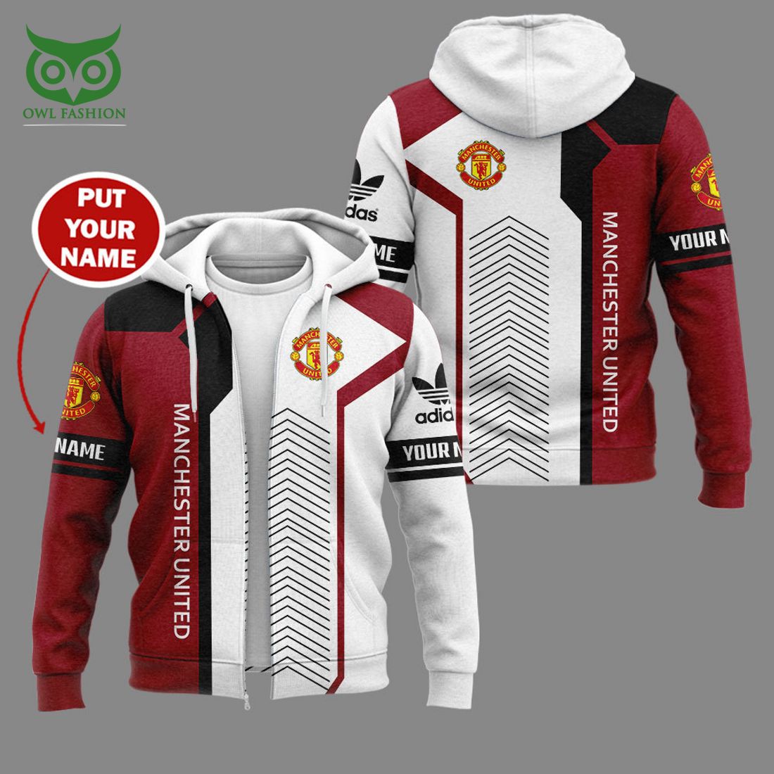 personalized adidas manchester united dark red hoodie and pants 1 48niK