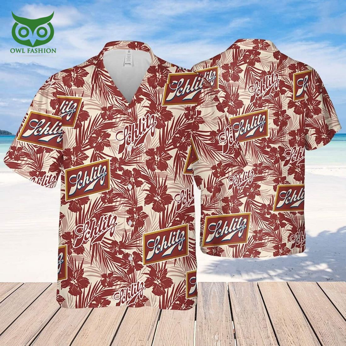 schlitz beer tropical flower pattern beach lovers gift hawaiian shirt 1 Wmwtr