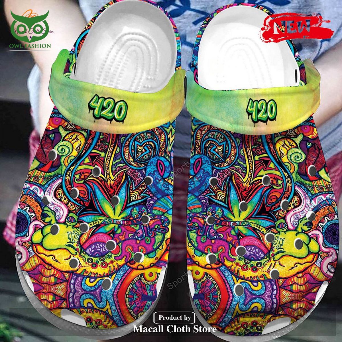 420 Hippie Trippy Tie Dye Weed Crocs Classic Clog Amazing Pic
