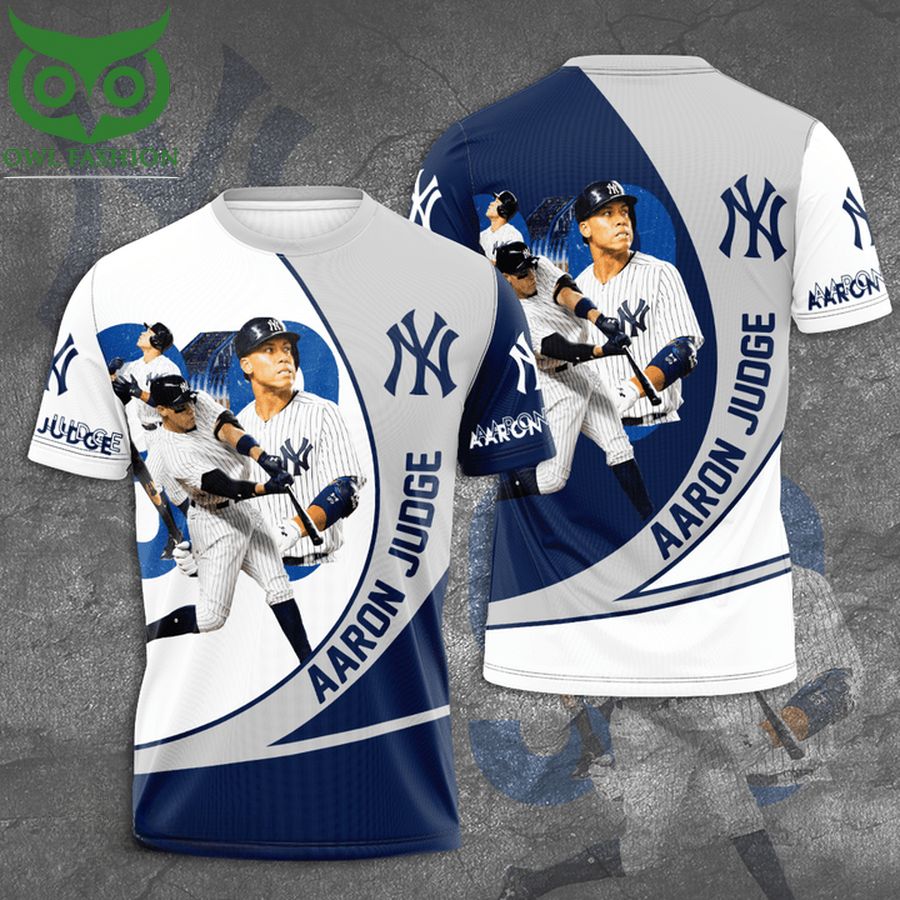 16 New York Yankees MLB Aaron Judge Gray Blue 3D Shirt.jpg