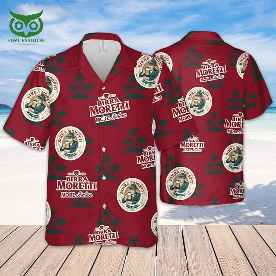 birra moretti beer coconut island pattern hawaiian shirt 1 YLPpj