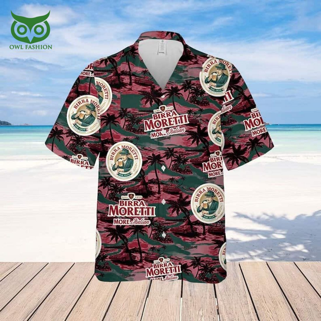 birra moretti beer island pattern hawaiian shirt 2 EuYDG