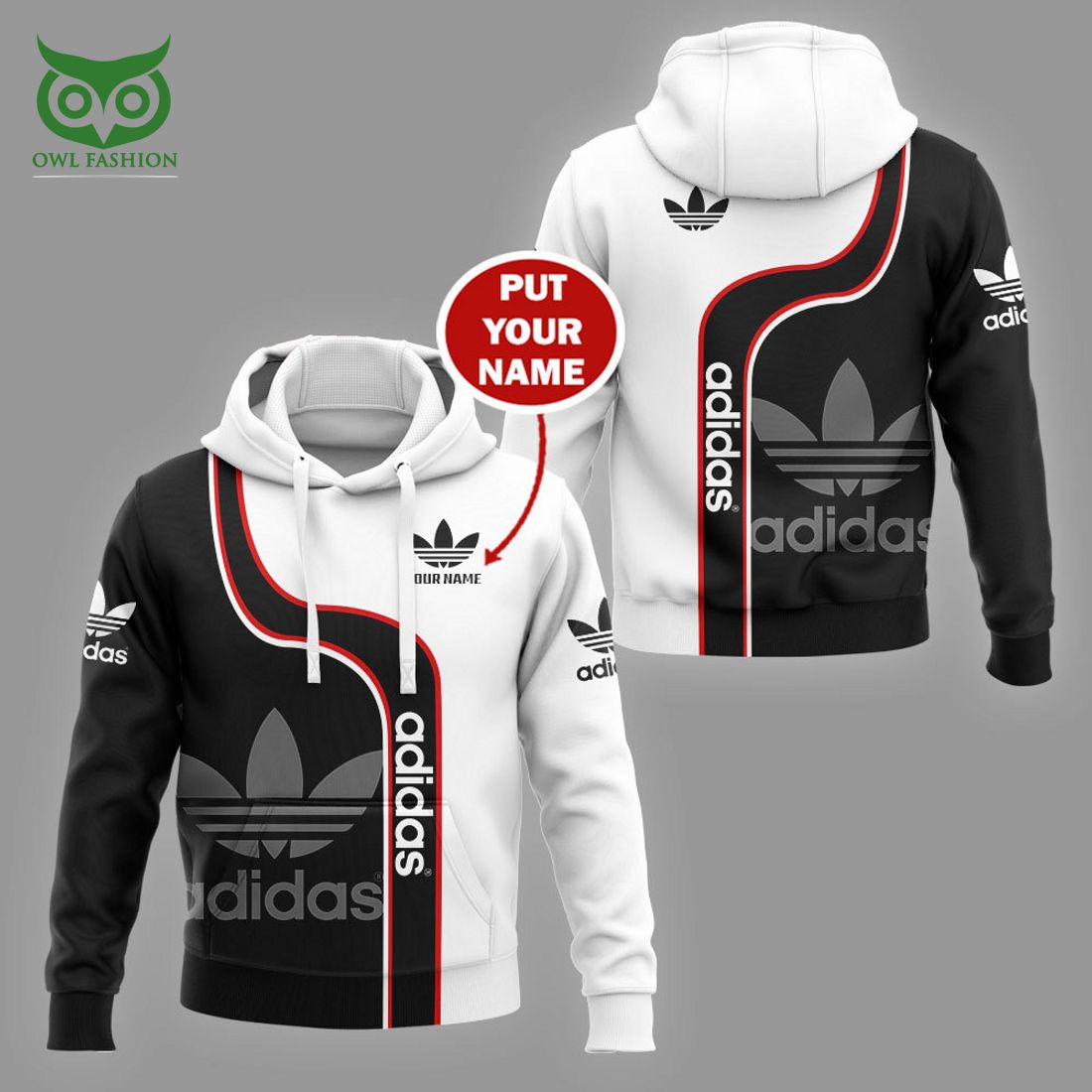 custom name adidas black white red curves hoodie and pants 1 JltpJ.jpg