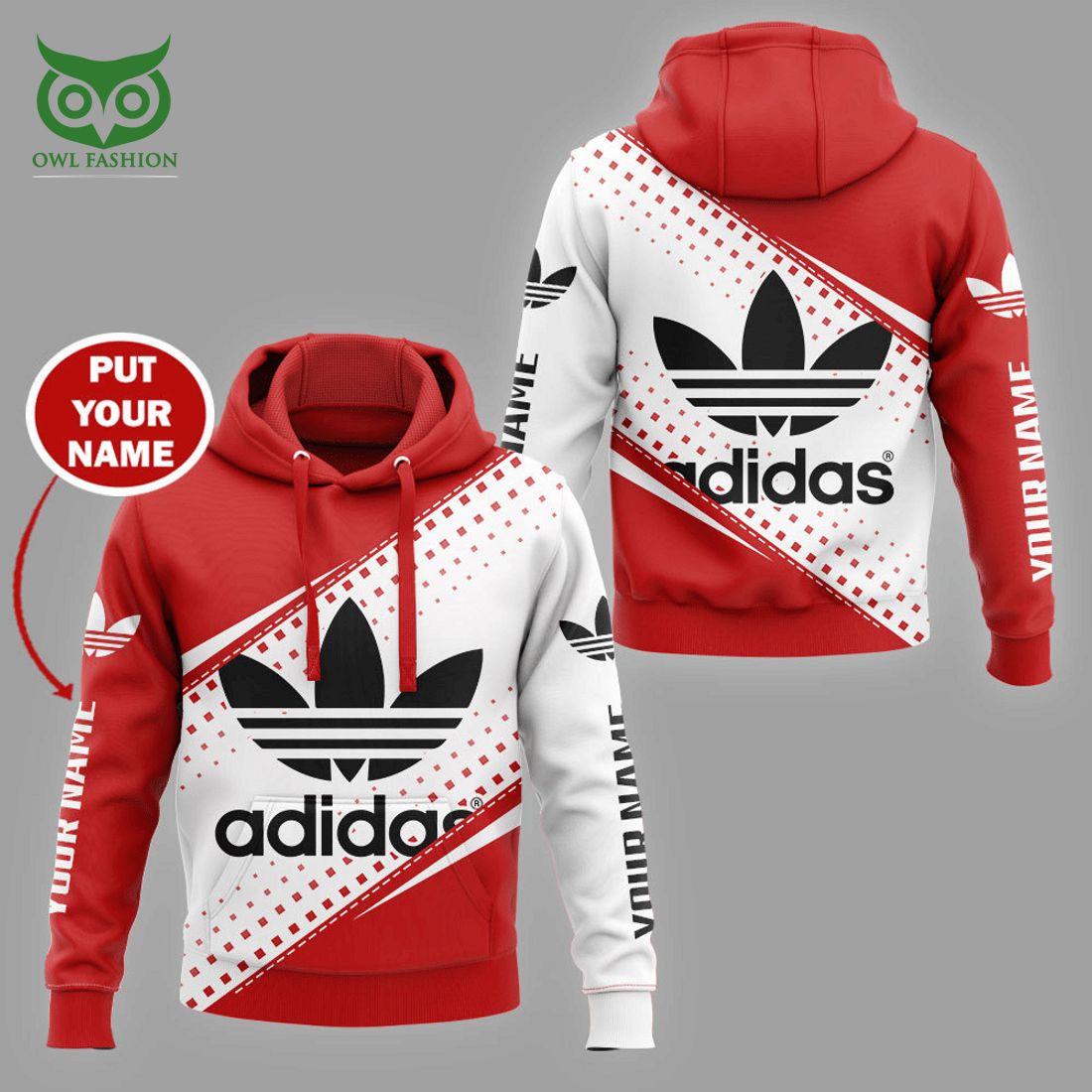 custom name adidas white with red diagonal hoodie and pants 1 w3g1o.jpg