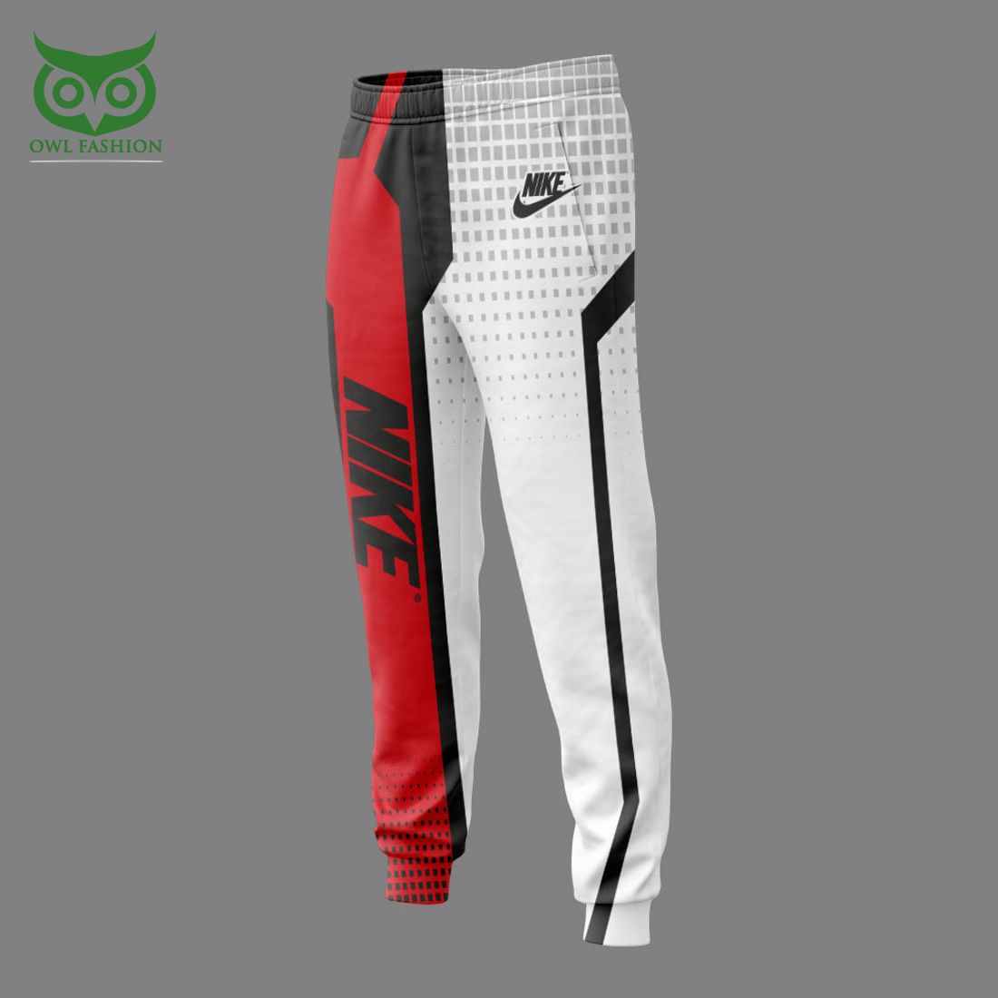 Custom Name Nike Dark Gray Red White Hoodie and Pants Looking so nice