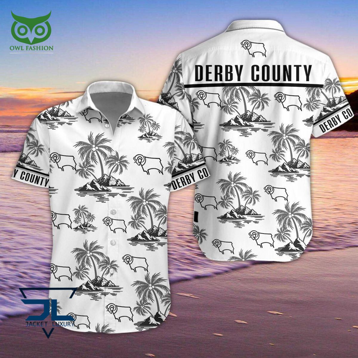 Derby County Premier League Championship Hawaiian Shirt Shorts Amazing Pic
