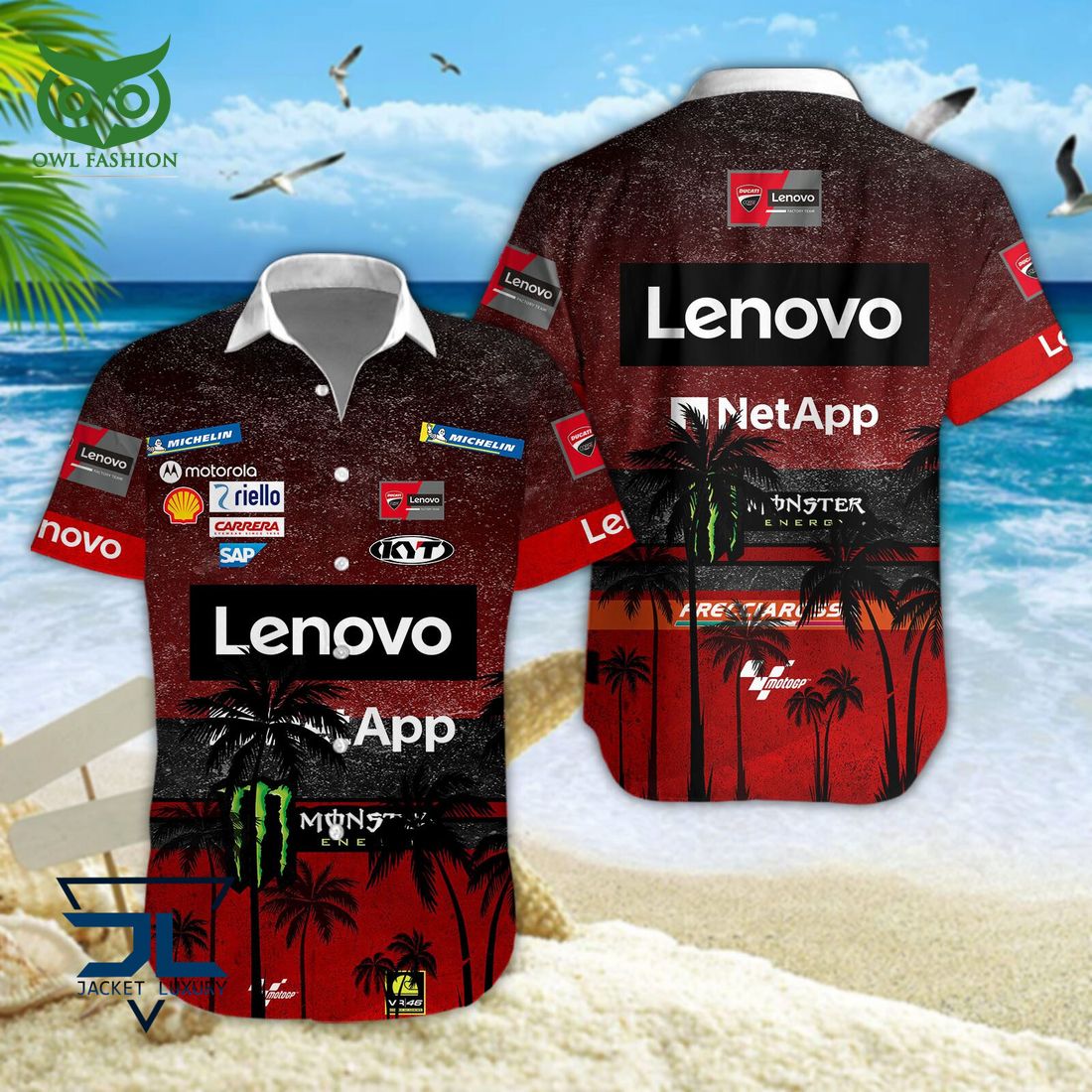 Ducati Lenovo Team Grand Prix Motogp Racing Hawaiian Shirt Royal Pic of yours