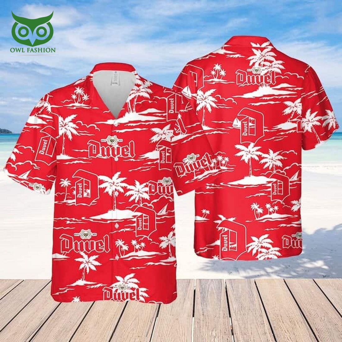 duvel beer beach pattern hawaiian shirt 1 EsWZC