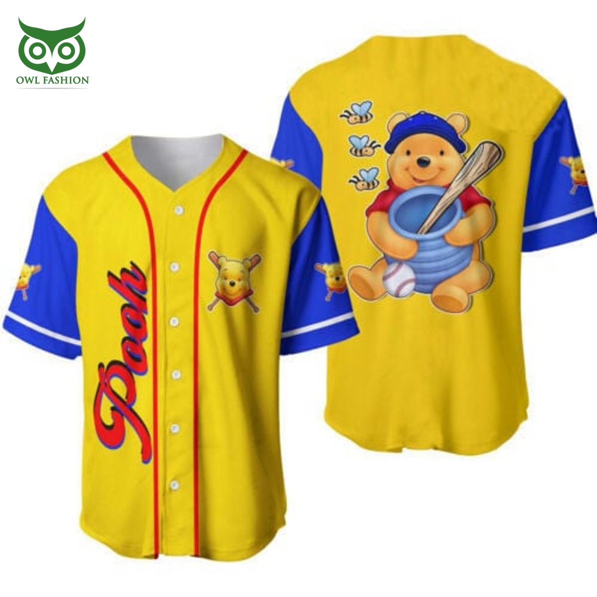 Honey Winnie The Pooh Personalized Baseball Jersey Shirt Nice Pic