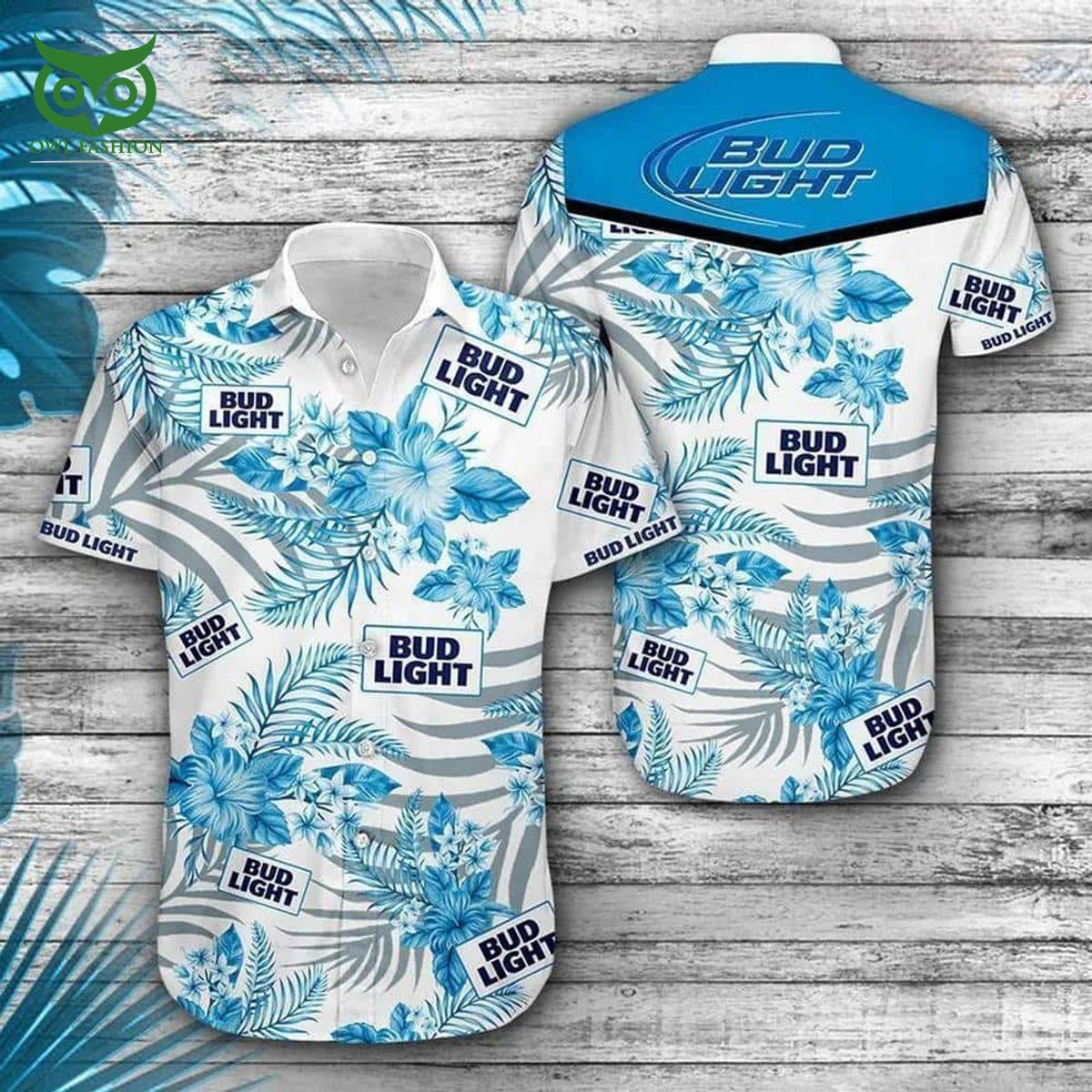 limited bud light hawaiian shirt blue tropical flowers for beer lovers 1 mzKoK.jpg