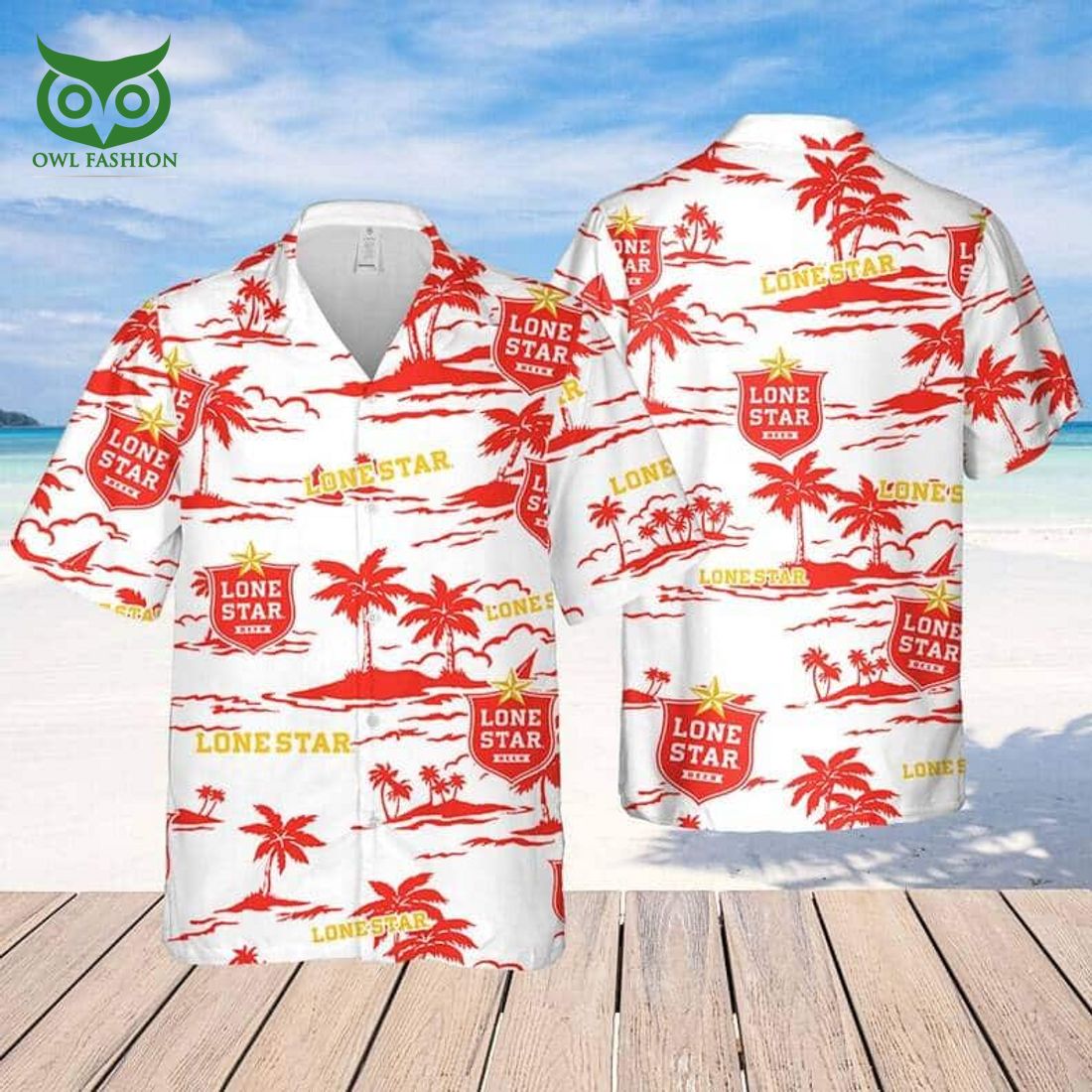 lone star beer beach pattern hawaiian shirt 1 X8Ofr