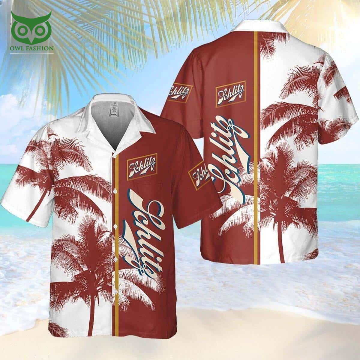schlitz beer palm tree all over print hawaiian shirt 1 1Tn9F