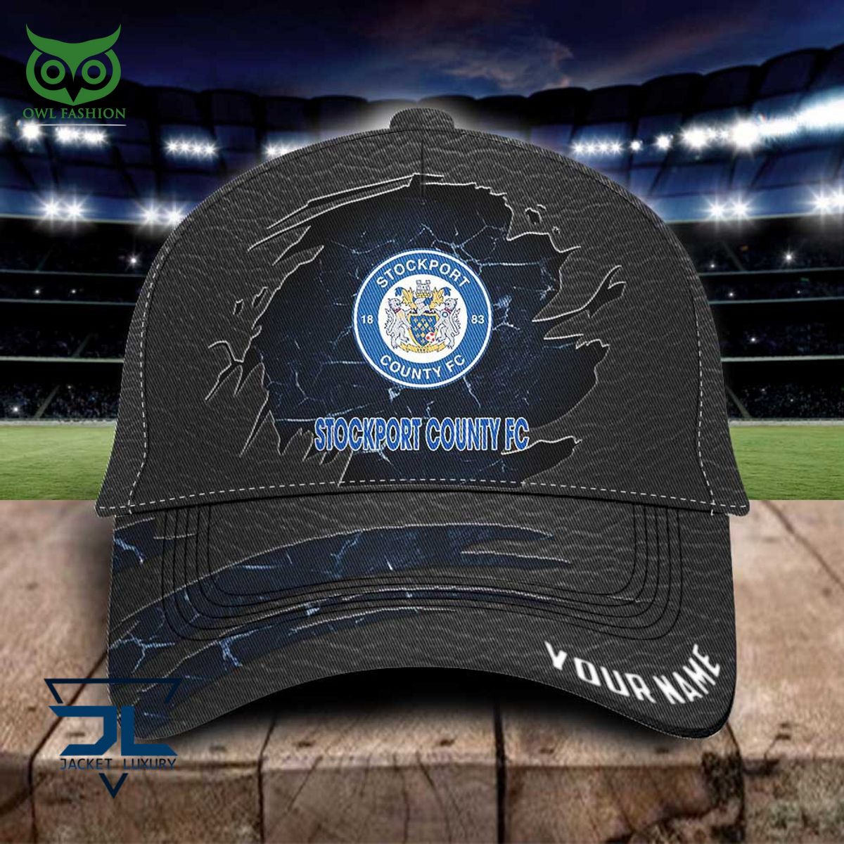 stockport county f c efl personalized leather classic cap 1 KfmYS