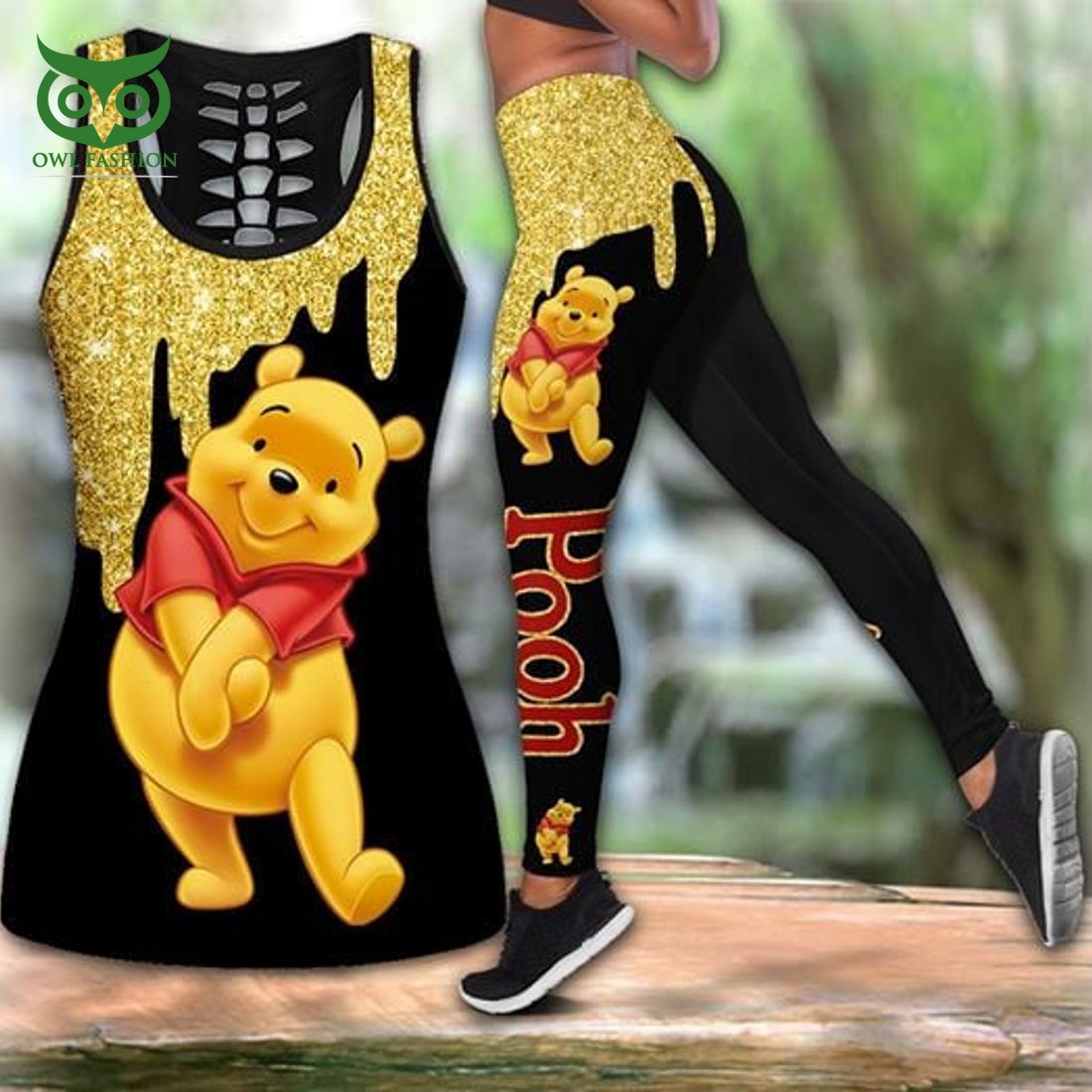 Winnie The Pooh Blink Yellow Drip Tank Top and Legging Out of the world