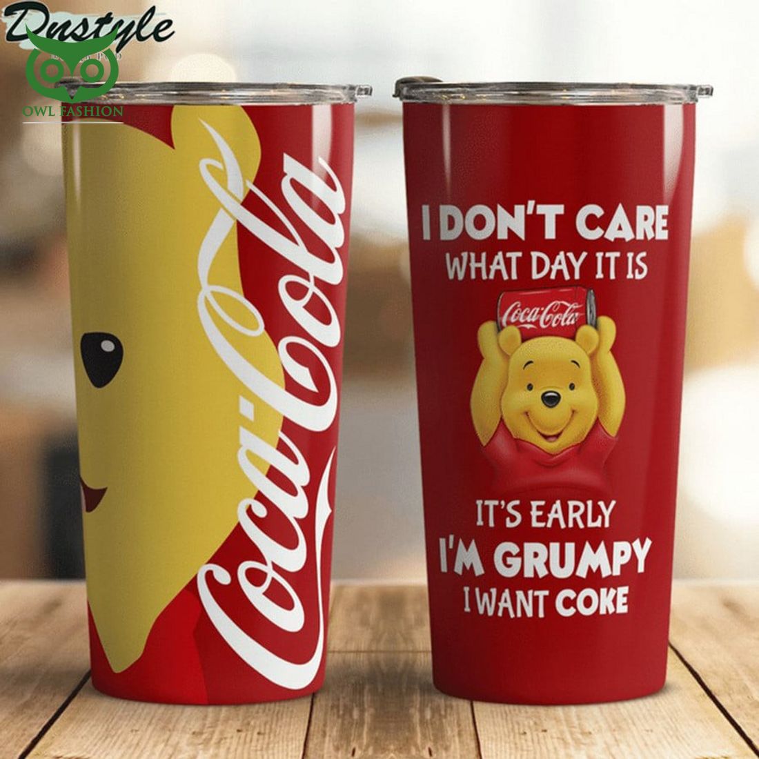 Winnie The Pooh Coca Cola Tumbler Cup Eye soothing picture dear
