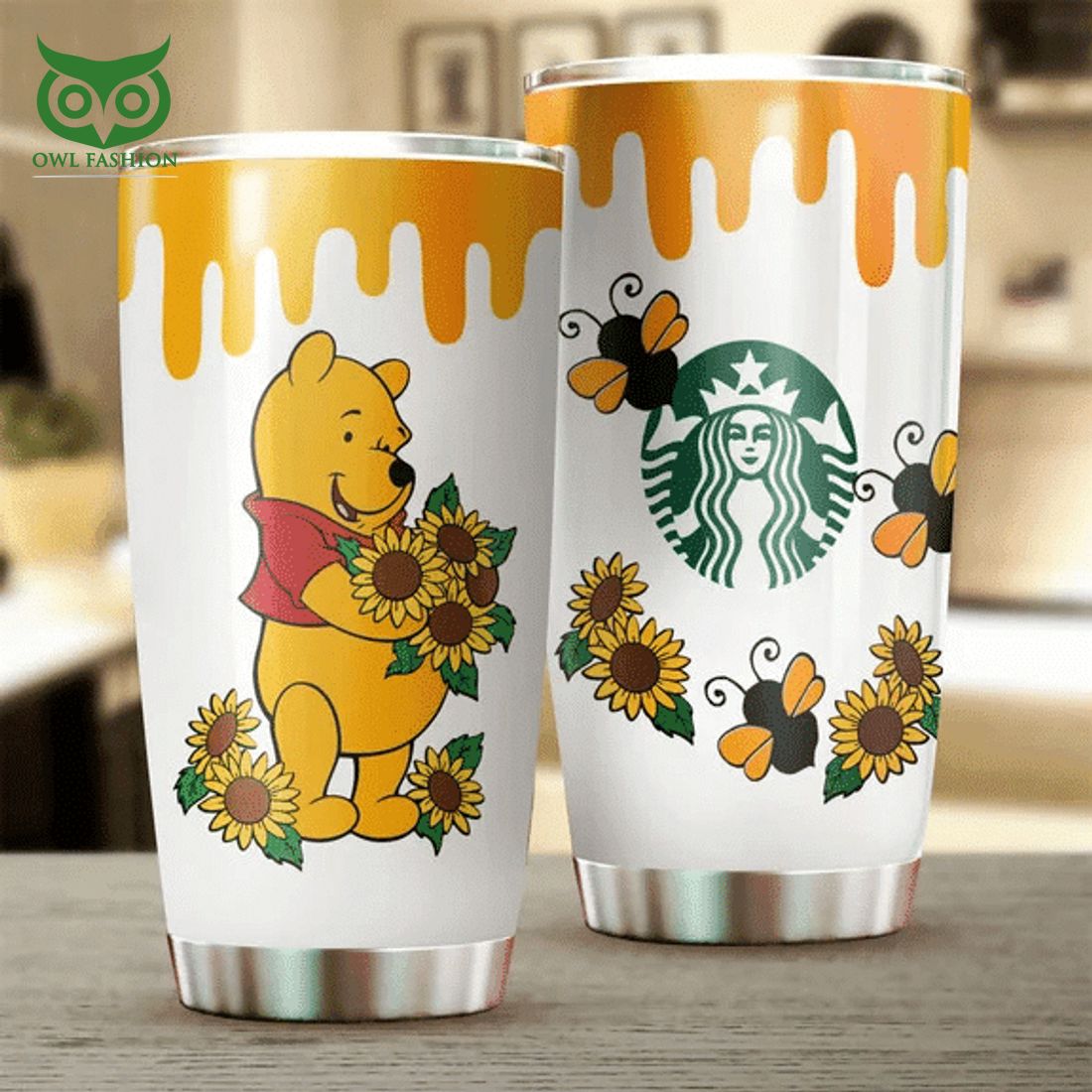 Winnie The Pooh Sunflowers Starbucks Tumbler Cup Selfie expert