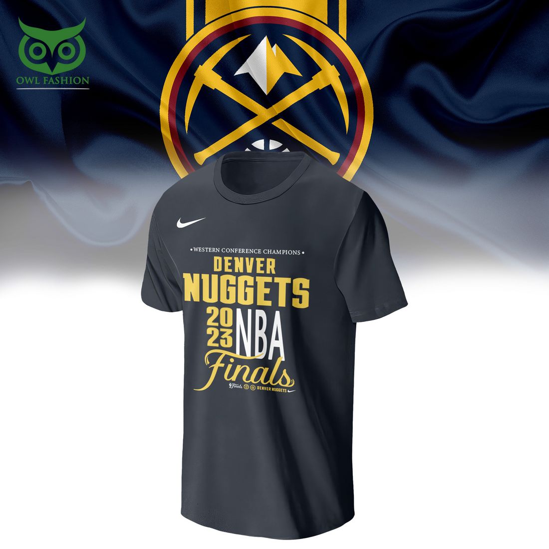 Denver Nuggets NBA Final Black 3D T shirt Hoodie Royal Pic of yours