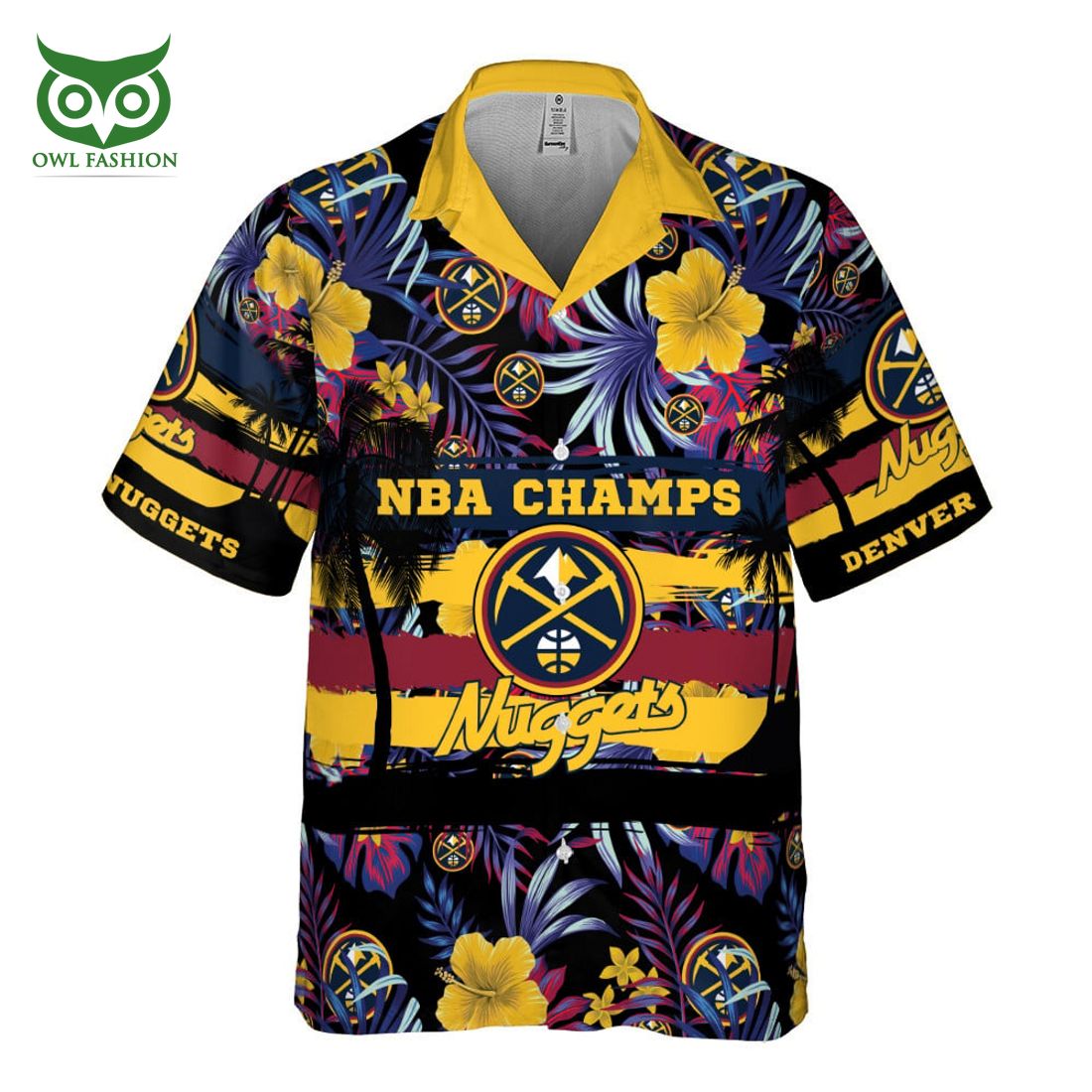 Denver Nuggets NBA Logo 3D Hawaiian Shirt - Owl Fashion Shop