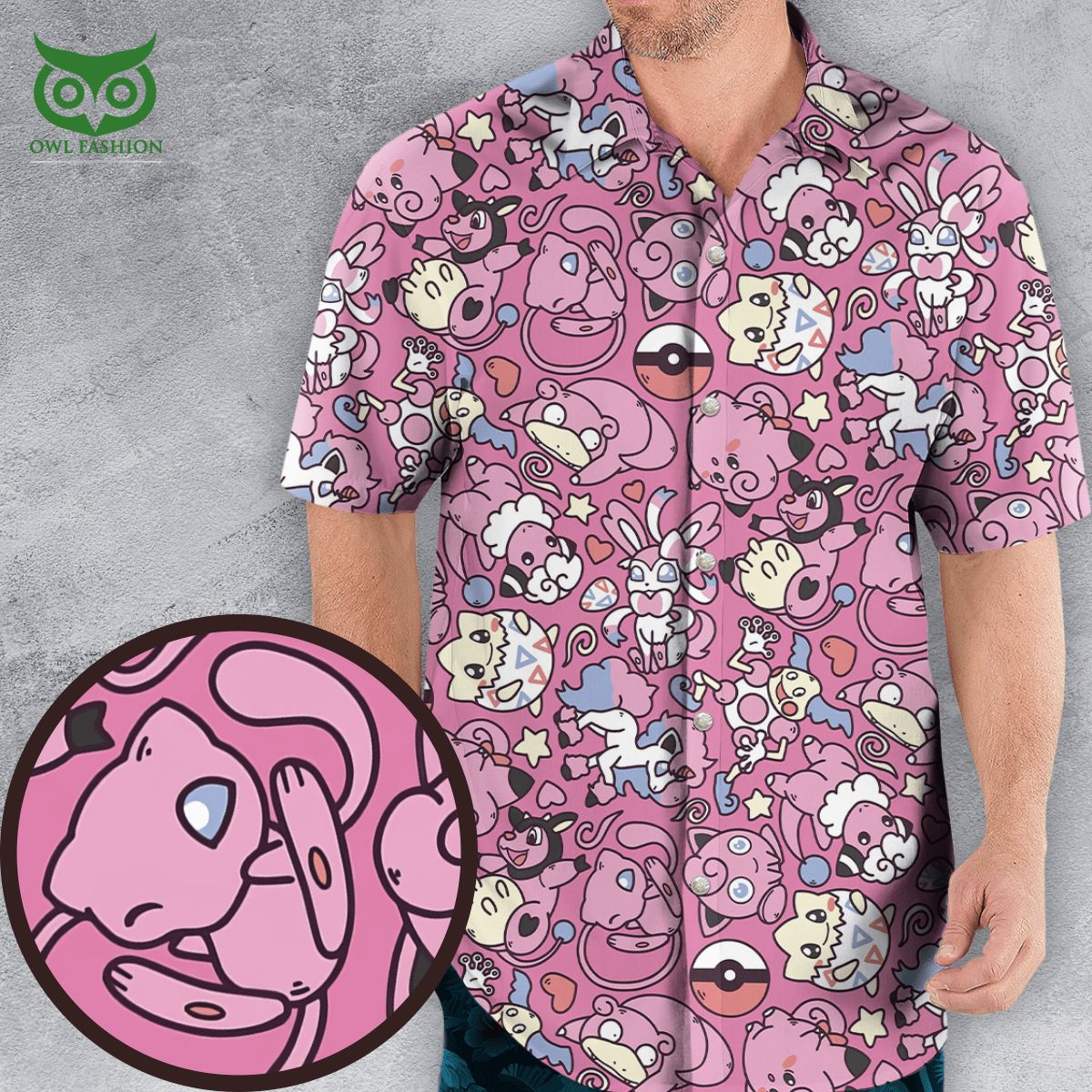 Team Pink Pokemon Pattern New 2023 Hawaiian Shirt - Owl Fashion Shop